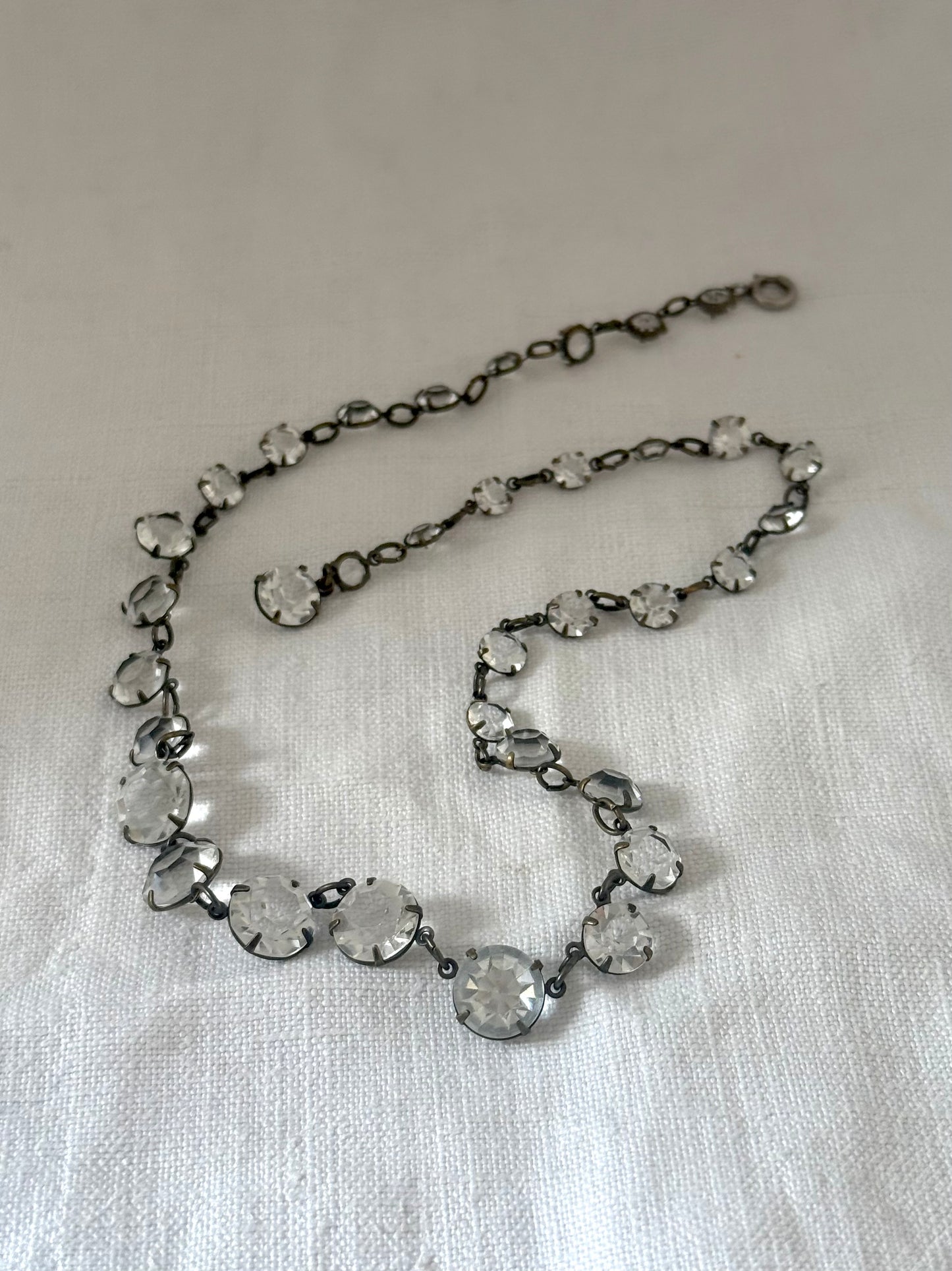 .1920s Art Deco coveted dazzling Clear Riviere diamond paste necklace