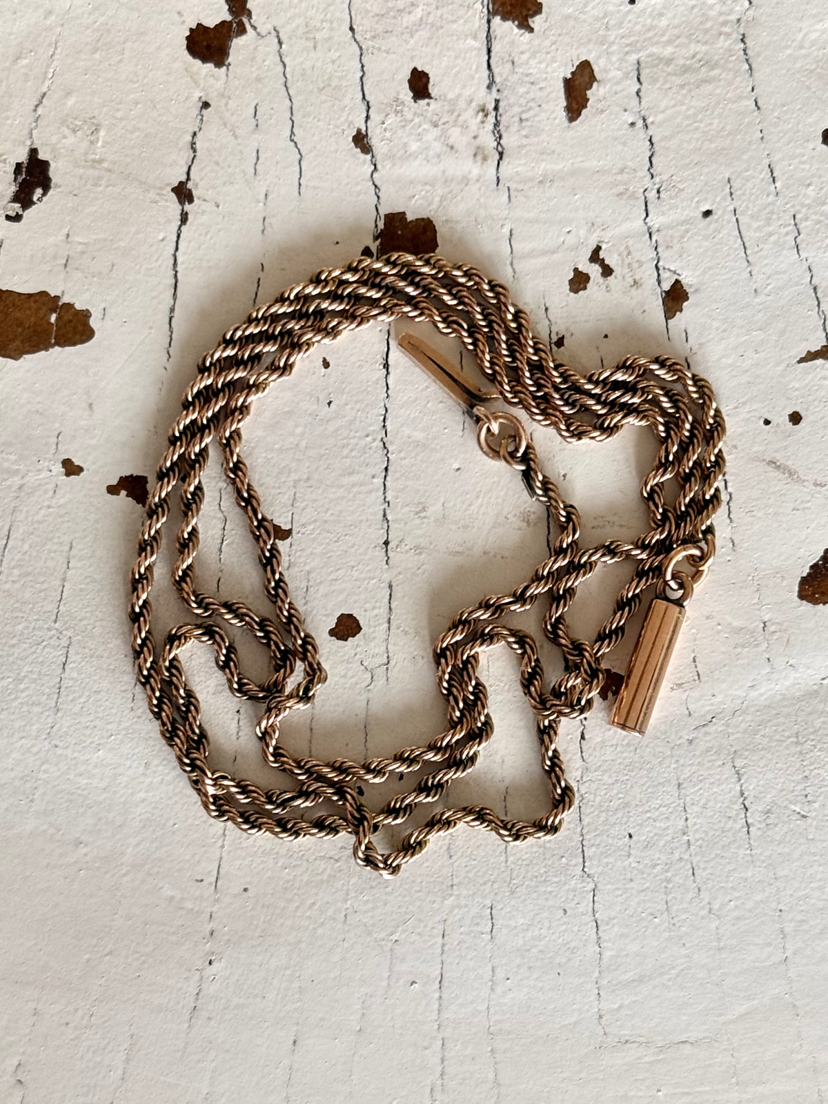 .1900s .375 .9ct true antique 9ct warm rose gold Edwardian fancy rope weave gold luxury chain barrel clasp antique chain necklace