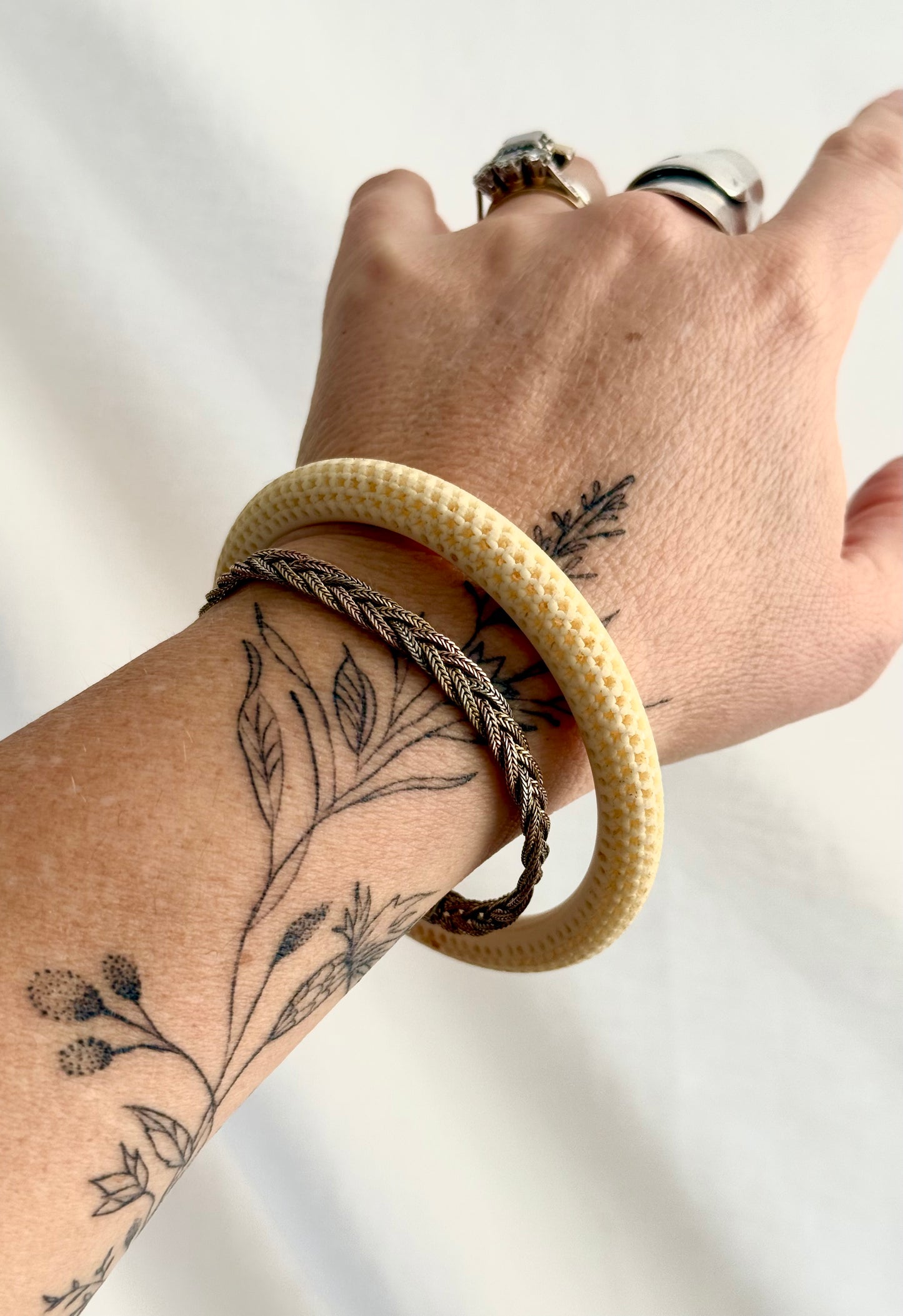 .1970s .925 trinity tri colour silver gold weave necklace and bracelet jewellery set unit