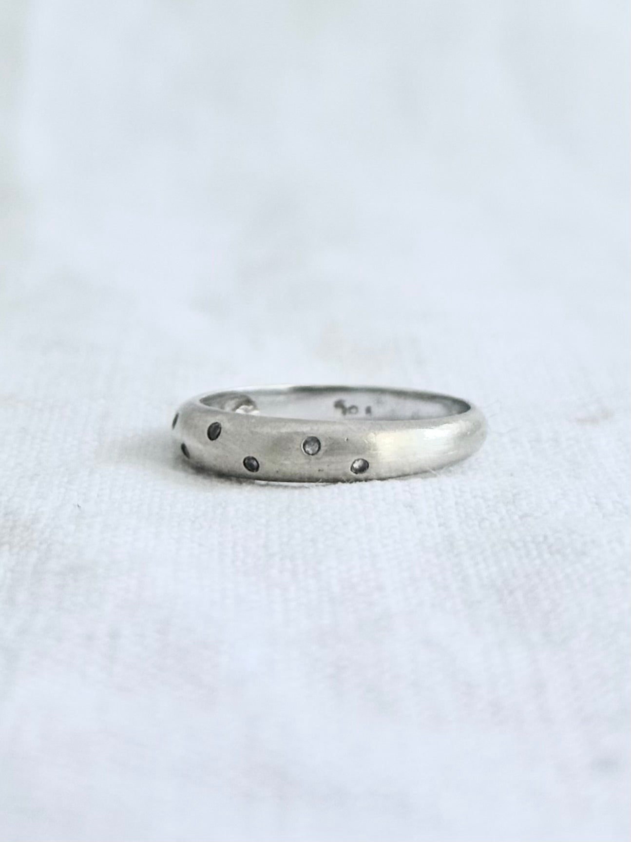 .375 .7 diamond .9ct gold modernist luxury white gold scattered diamond eternity ring band