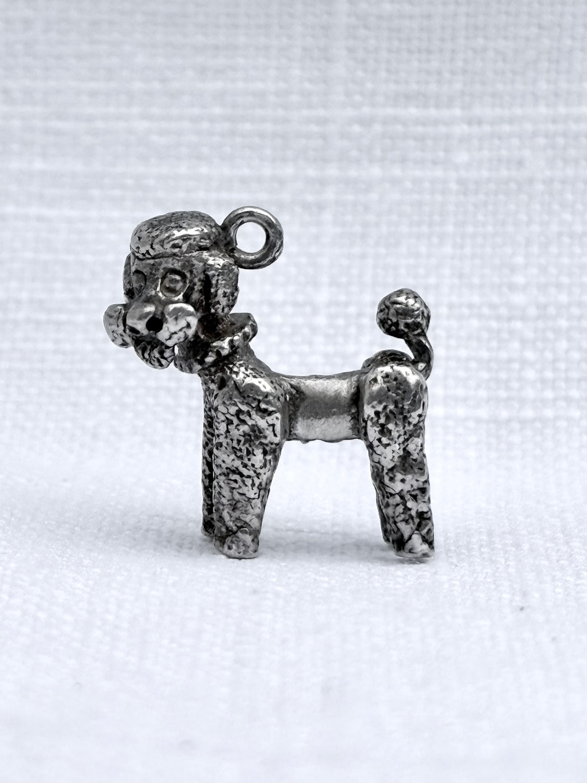 .925 silver well sized sweetest French Poodle dog retro quirky charming solid silver larger charm pendant