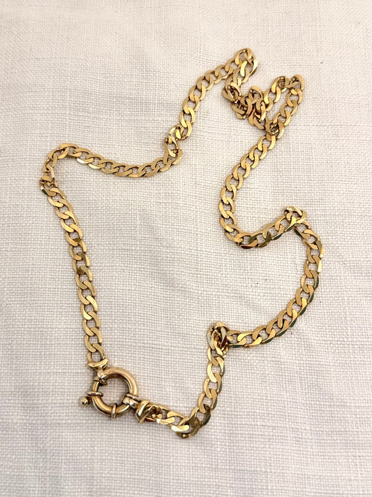 .375 .9ct gold luxury classic curb flat link signoretti chain link necklace