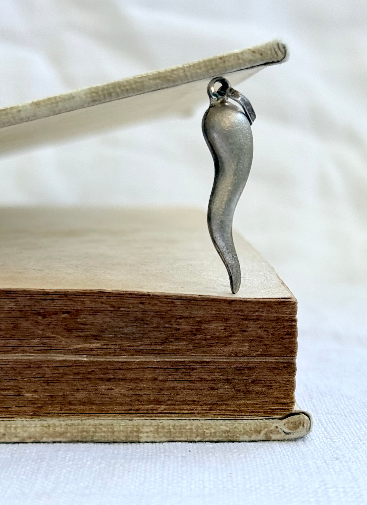 .1970s .925 Horn of Plenty Italian lucky charm talisman token large charm pendant
