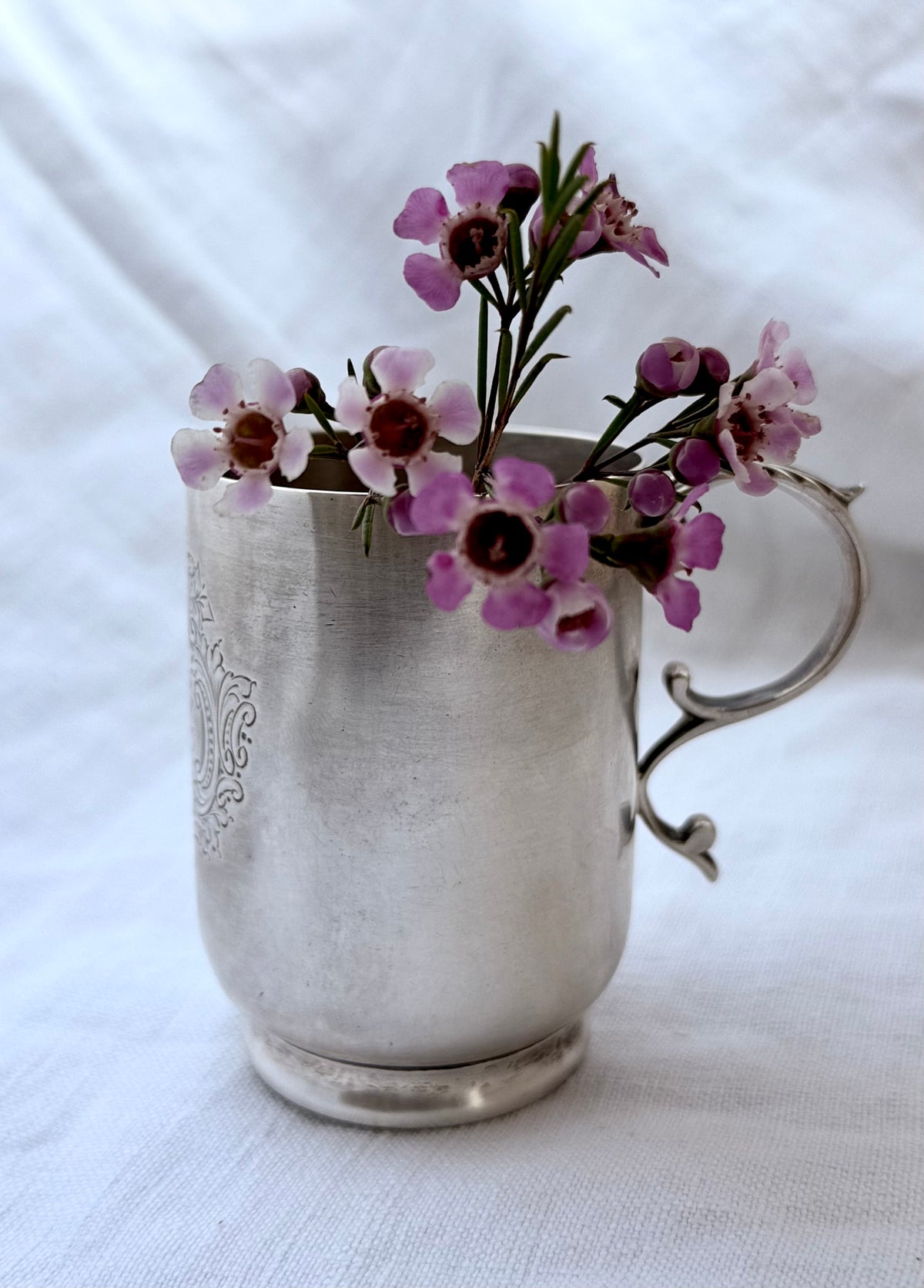 .1922 .925 antique Edwardian solid sterling silver Christening cup Walker & Hall hallmarked silver cup vessel beaker