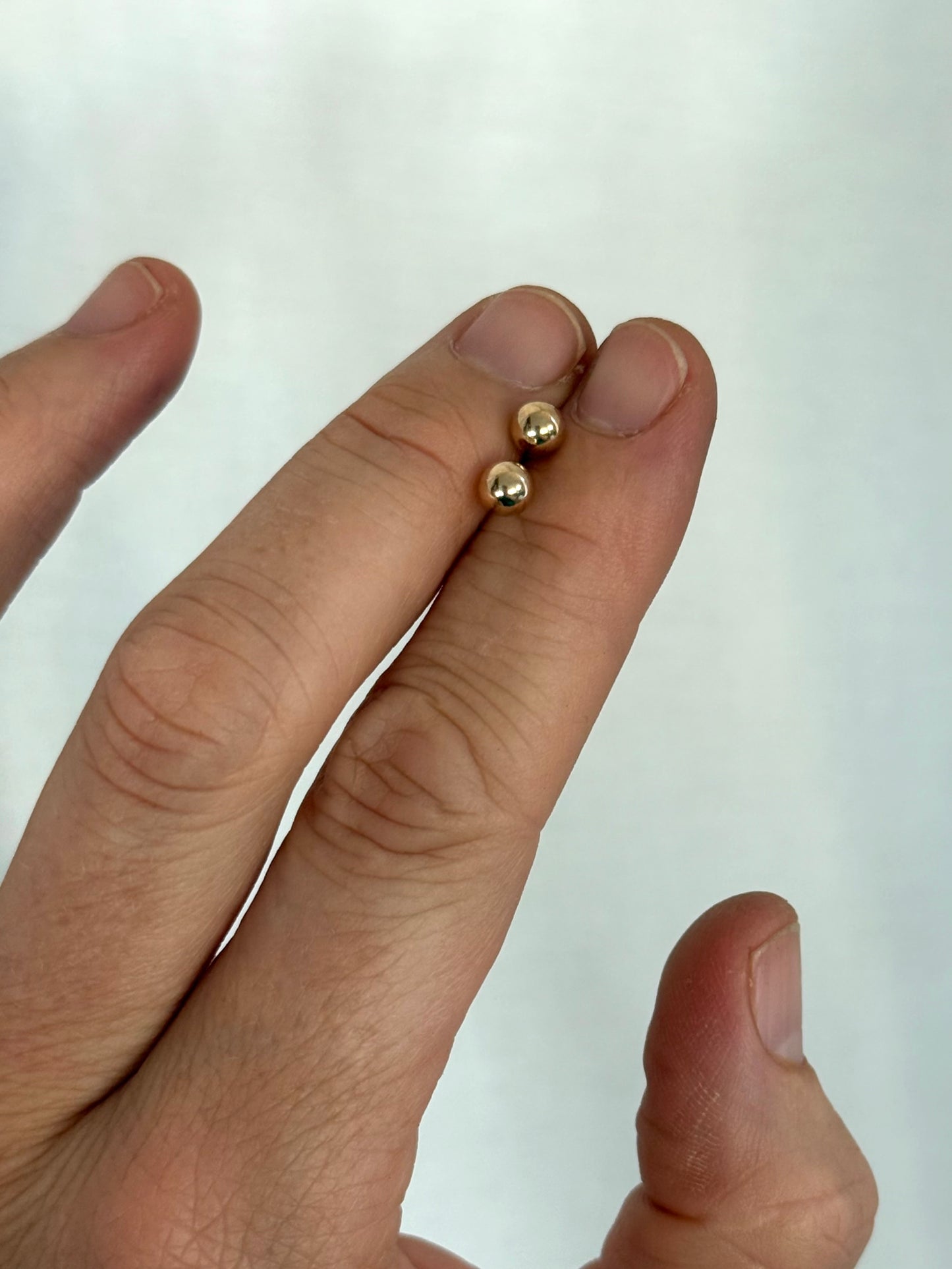 .375 .9ct ball studs classic round post stud push in yellow 9ct gold earrings