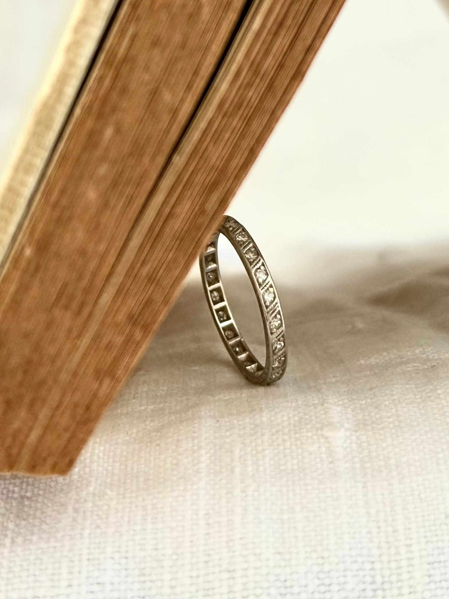 .1900s .1910s .23 Antique Art Deco Diamond Edwardian Platinum eternity ring band