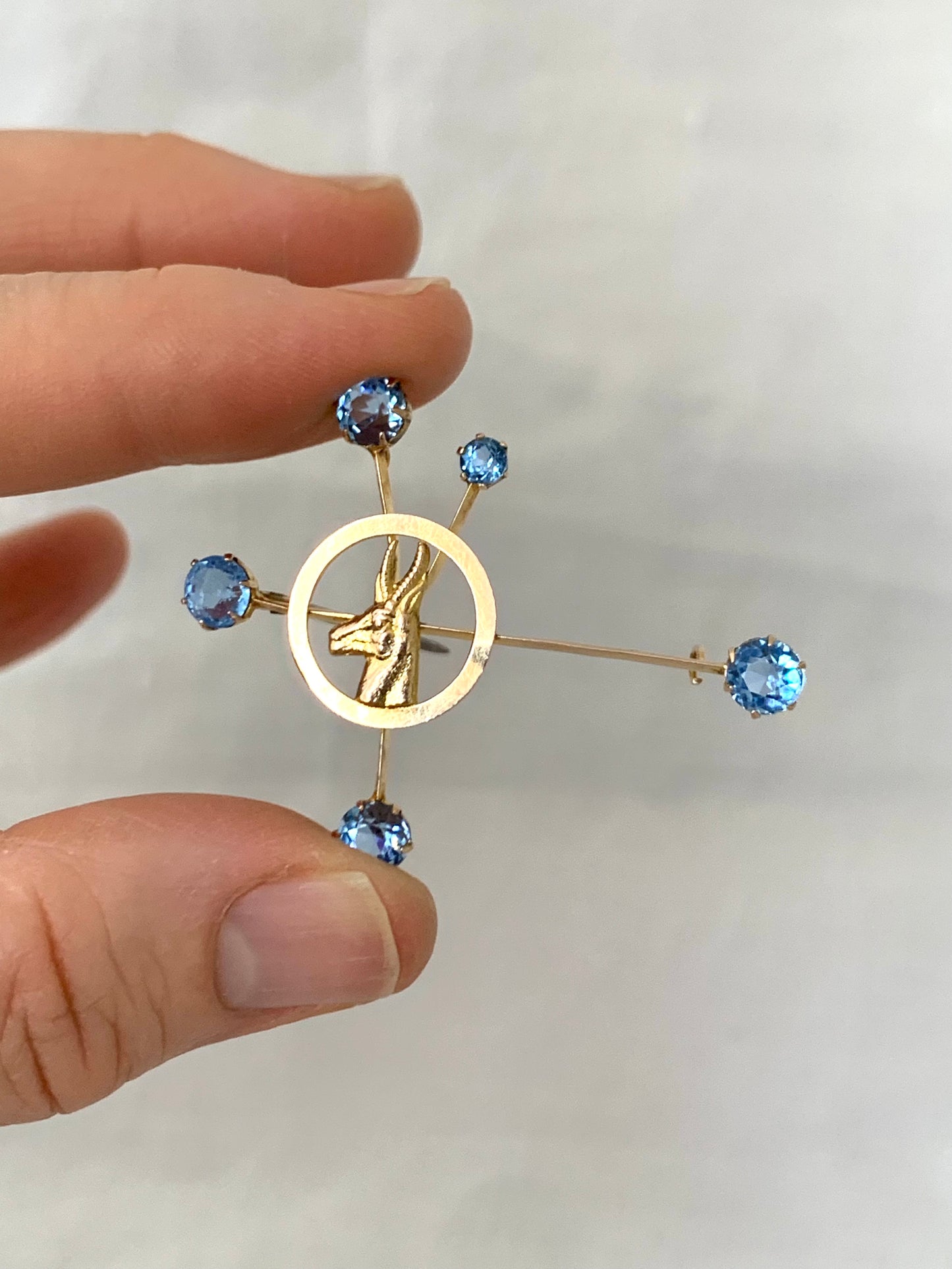 1900s 9ct gold Victorian Edwardian  antique South African Southern Cross Crux constellation sweetheart brooch