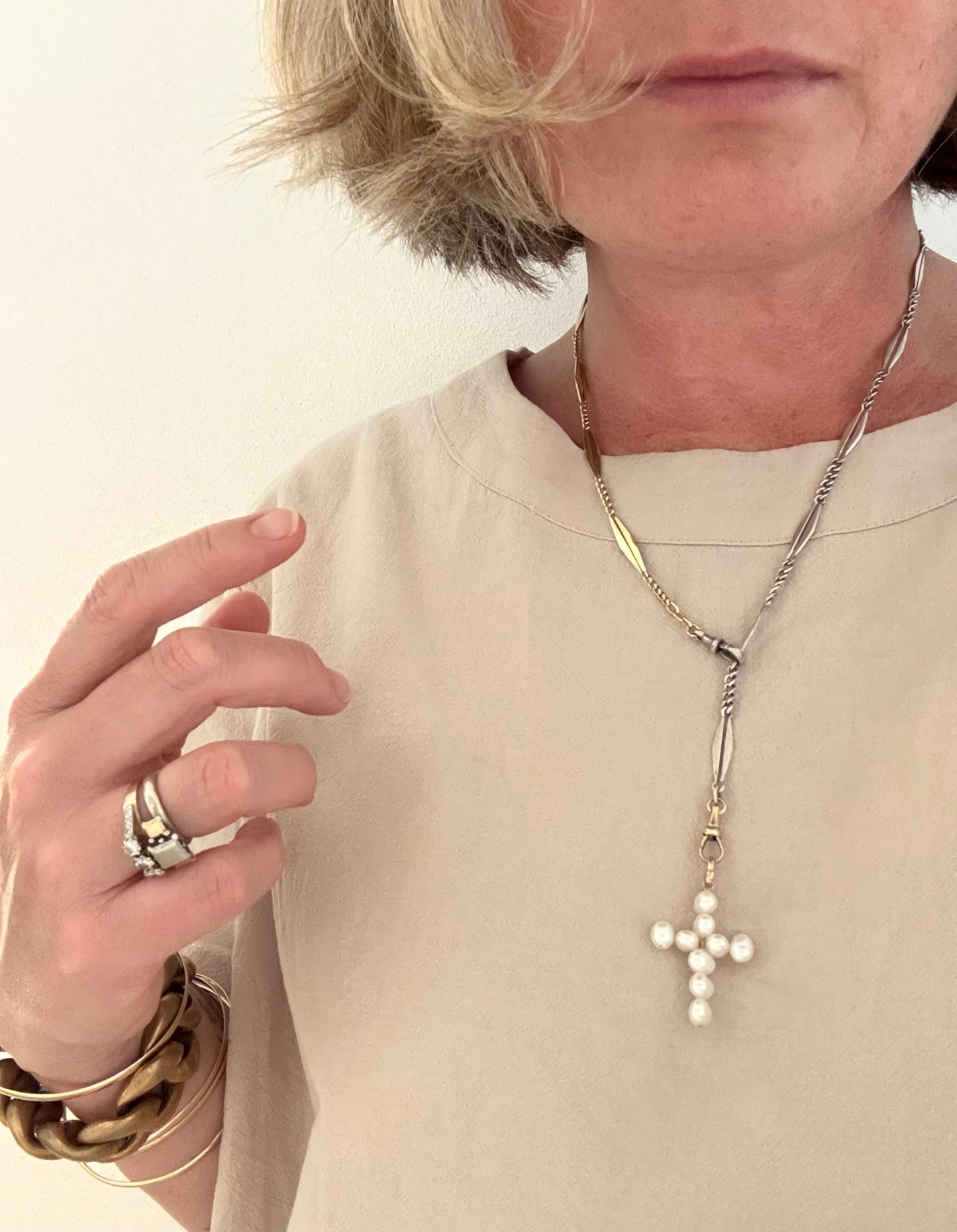 .18ct .1890s .1900s antique rare beautiful French yellow gold and silver Art Nouveau Belle Epoque era fancy link bevelled diamond link 750 gold and 925 silver chain link necklace