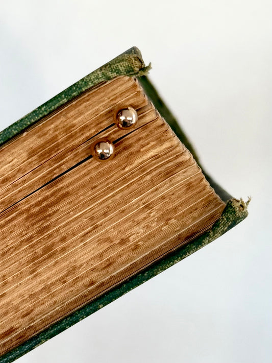 .375 .9ct ball studs classic round post stud push in yellow 9ct gold earrings