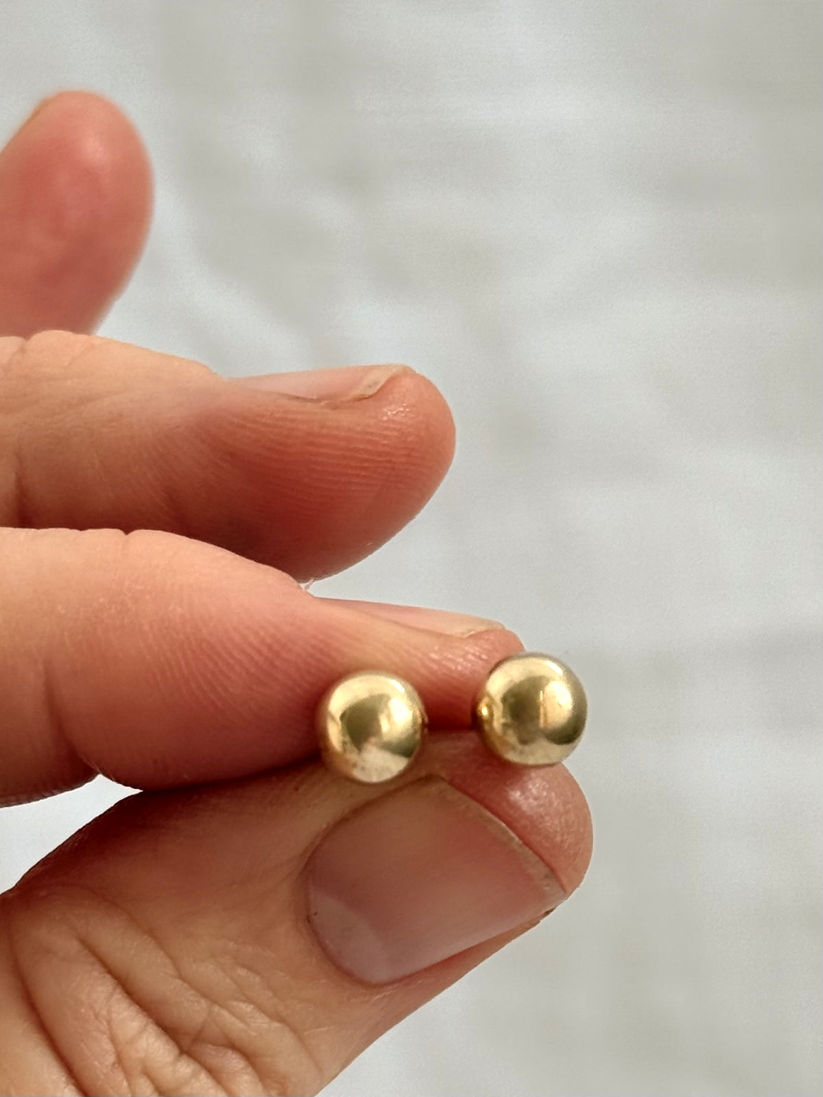 .10ct .417 gold classic ball studs round luxury yellow 10k gold post stud push in earrings