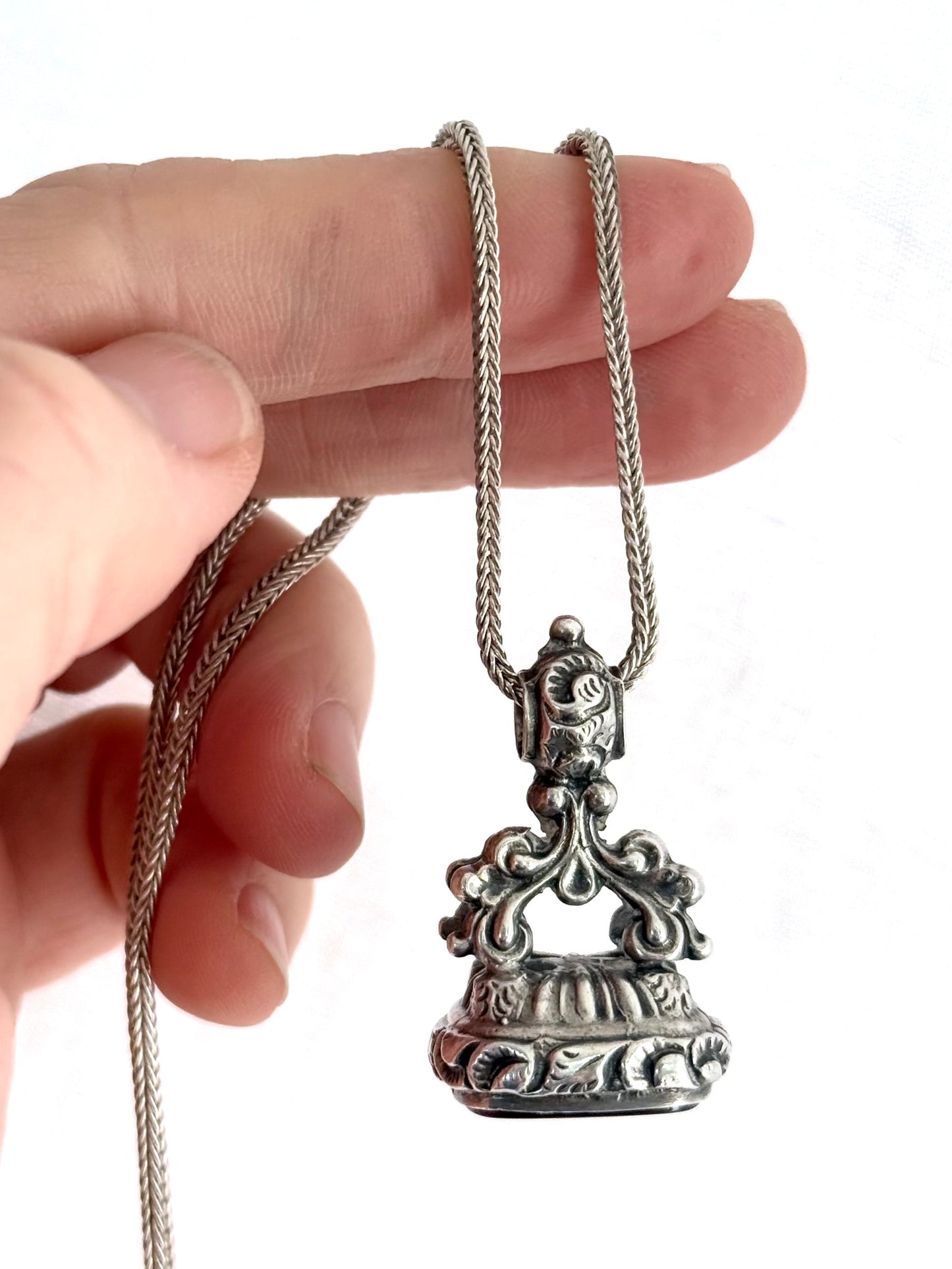 .1800s .925 antique Carnelian Wax Seal Fob Seal Georgian early Victorian era collectors Pendant