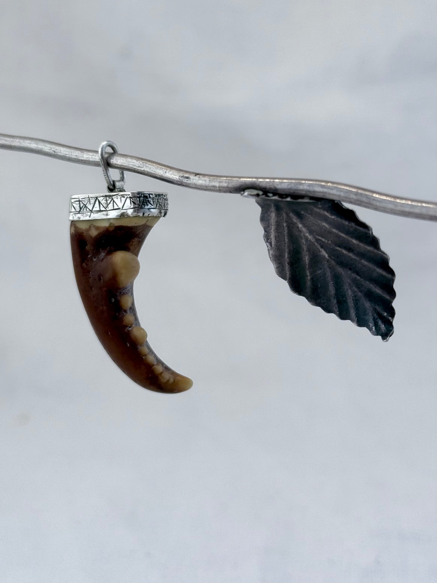 .1900s .925 Antique Vintage Artisan made Lobster Claw lucky charm talisman pendant