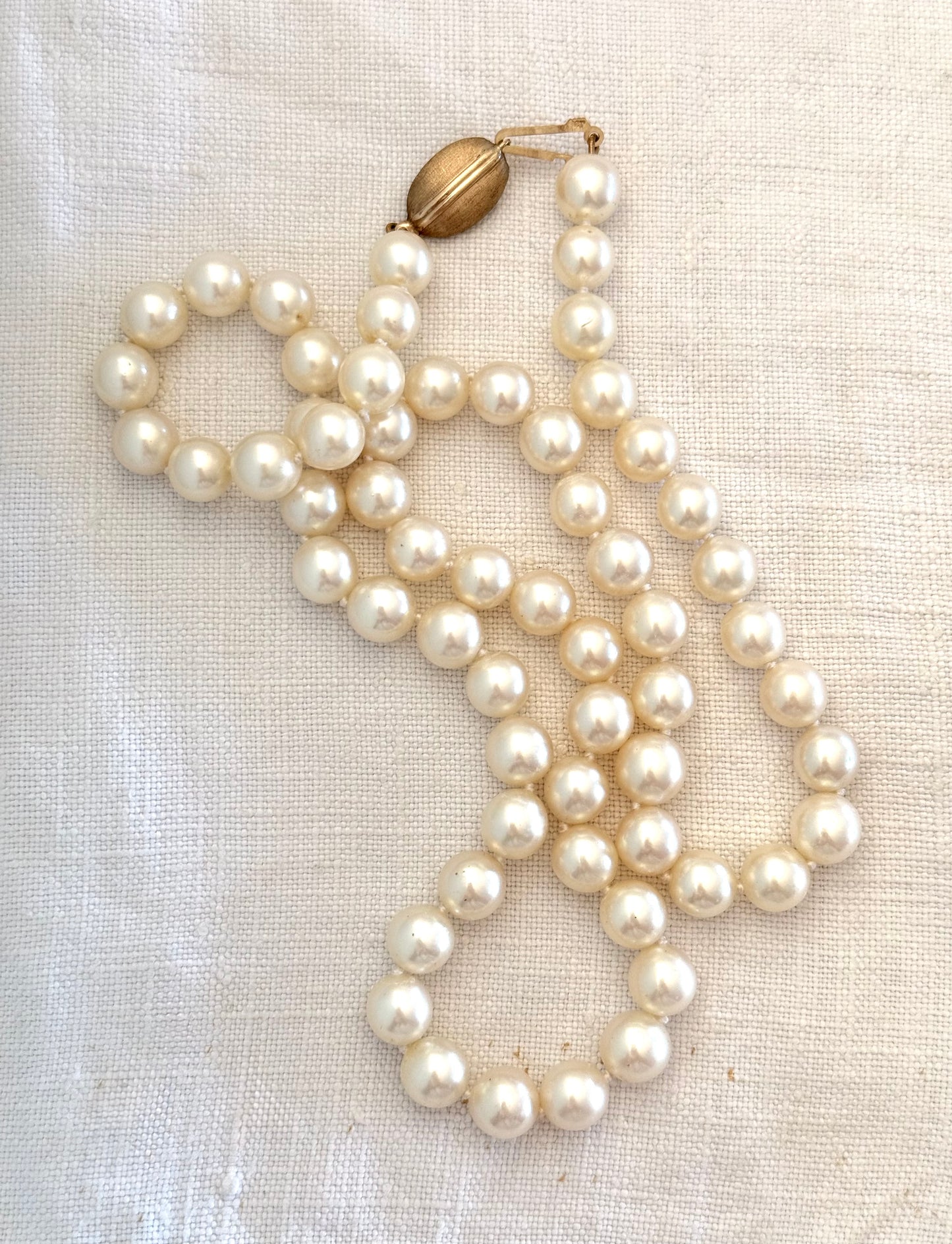 .375 .57.2cm long Akoya luxury large pearl necklace with studio crafted .9ct gold clasp heirloom pearlescent cream pearl string of real pearls necklace