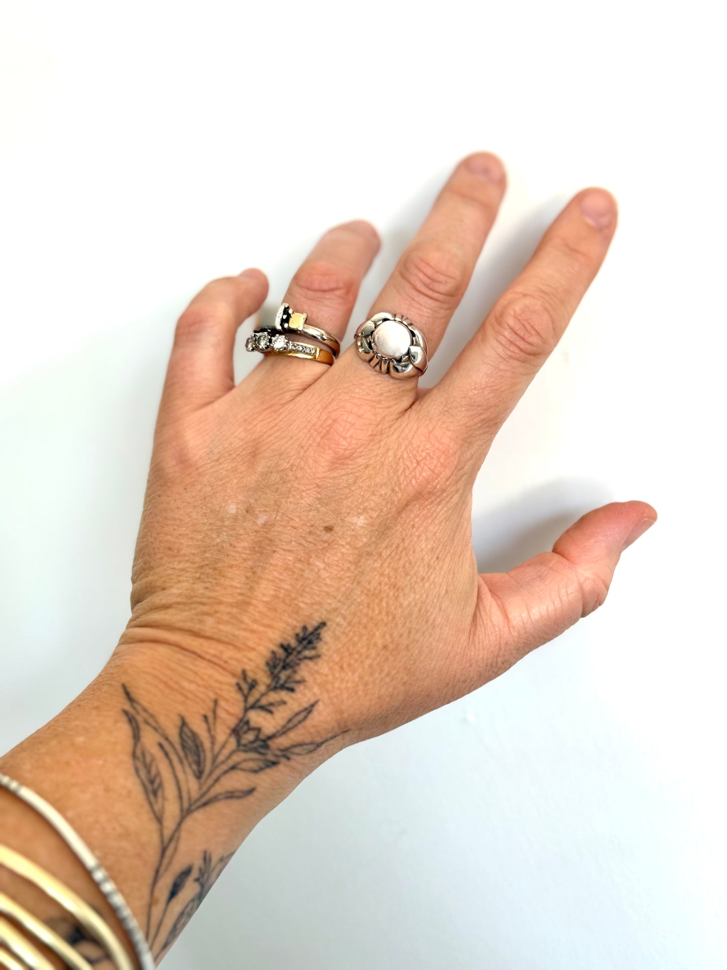 .1933 .1944 #59 .925 Georg Jensen rare modernist silver stone ball designer collectors ring