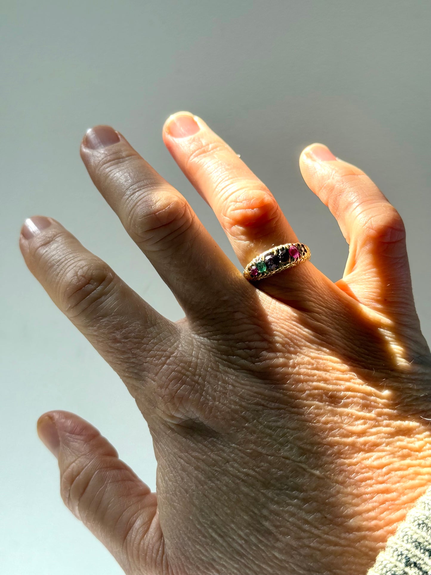 .14ct .1890s .1900s antique yellow gold REGARD love token symbol late Victorian early Edwardian gold ring