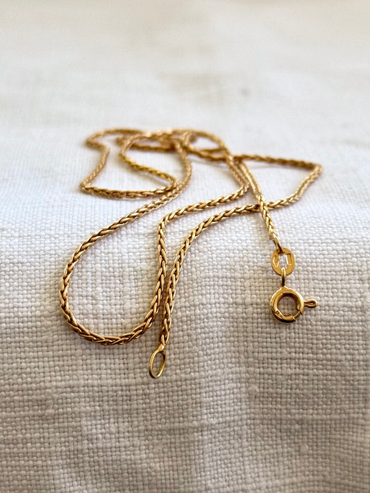 .375 .50cm .9ct fancy form Foxtail antique revival luxury Italian designer made yellow gold Rope weave link chain necklace