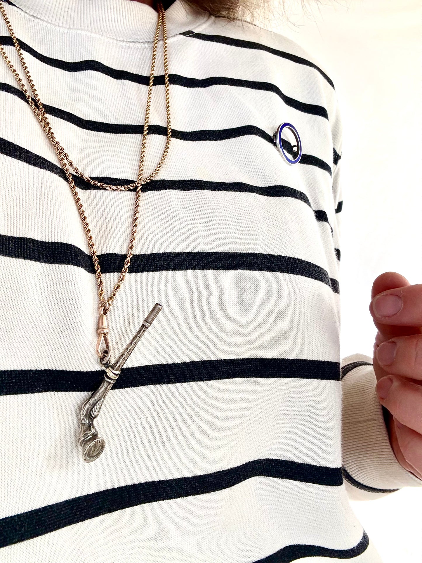 .1880s .1890s antique and rare silver lucky horses hoof Victorian Edwardian figural silver watch winder key pendant.