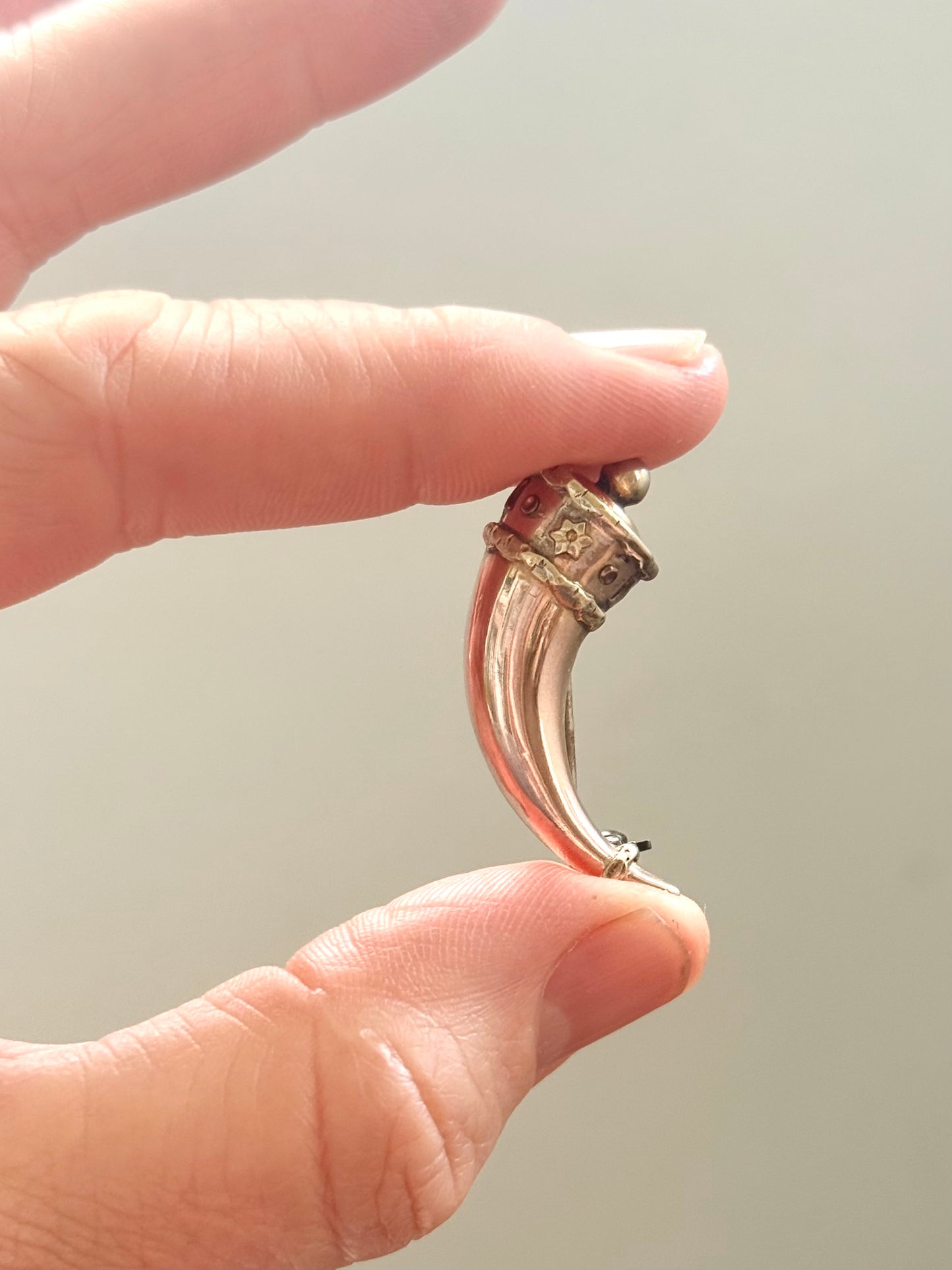 .1800s antique late Georgian Early Victorian Gold Cornucopia Horn of Plenty treasured symbolic talisman brooch