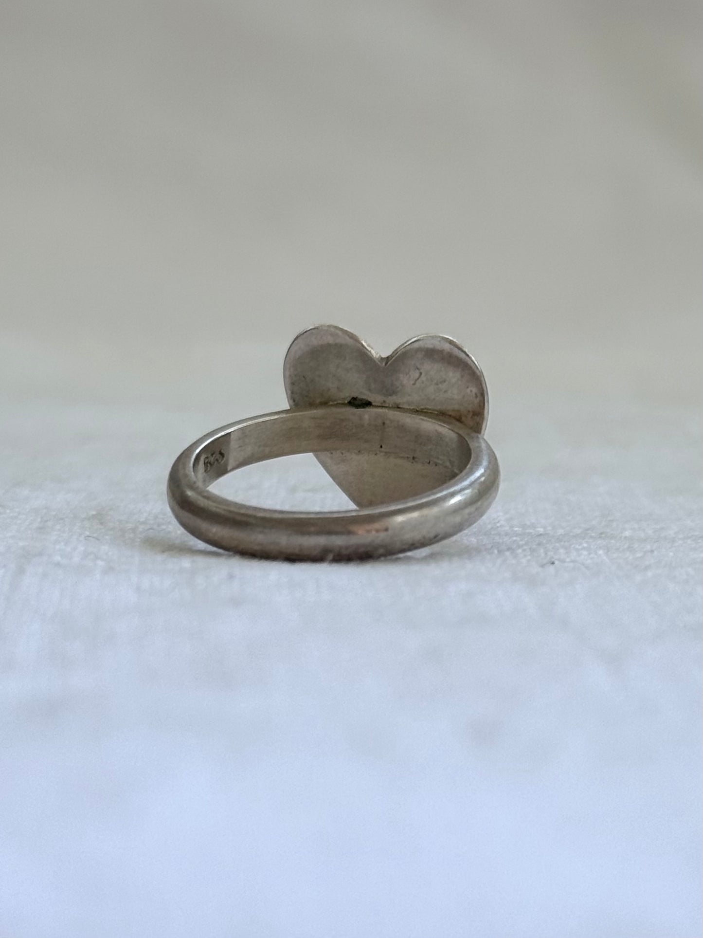 .925 .1970s .1980s South African artisan made historical heart 1cent coin signet ring