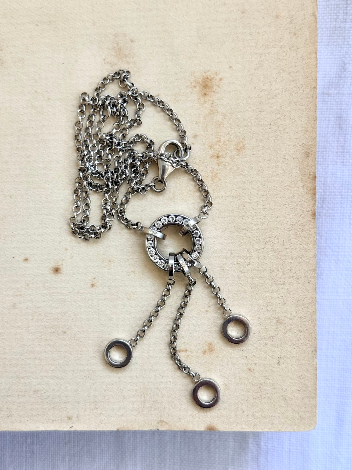 .925 Italian Giorgio Martello of Milano Italy silver charm dangle chain necklace