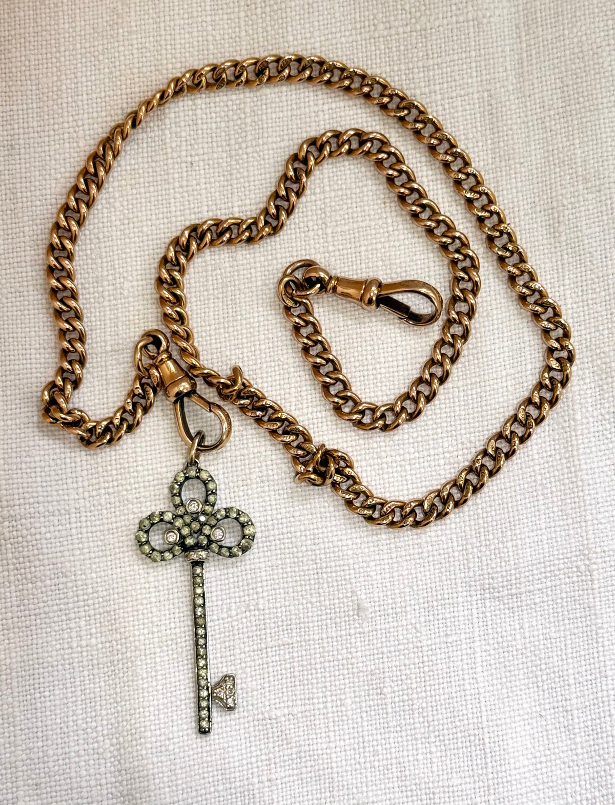 .1920 .375 .9ct antique desirable Edwardian graduated solid gold hallmark 375 gold fob chain necklace