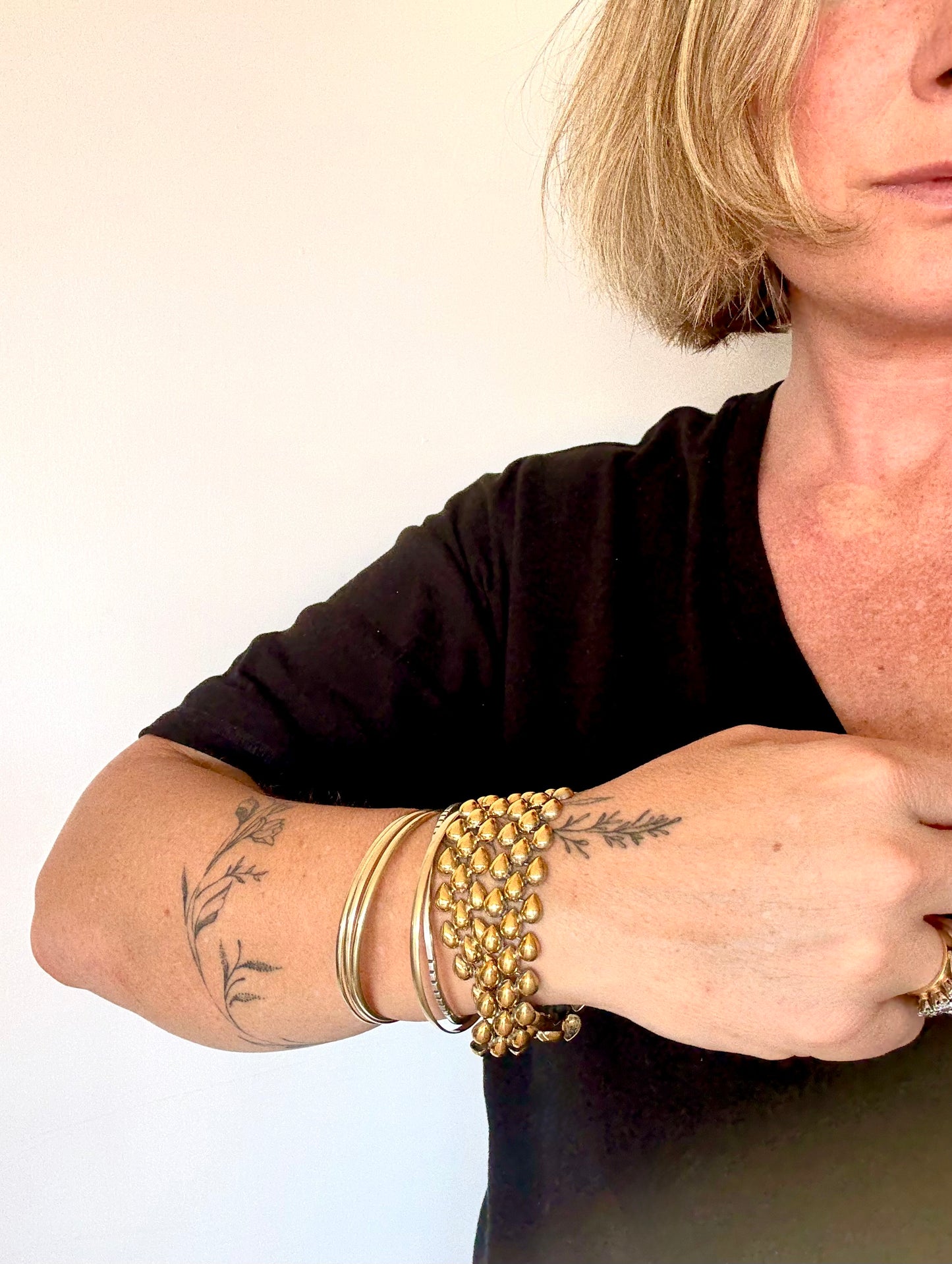 .1950s .835 gold fill modernist choker chain European silver fancy form necklace