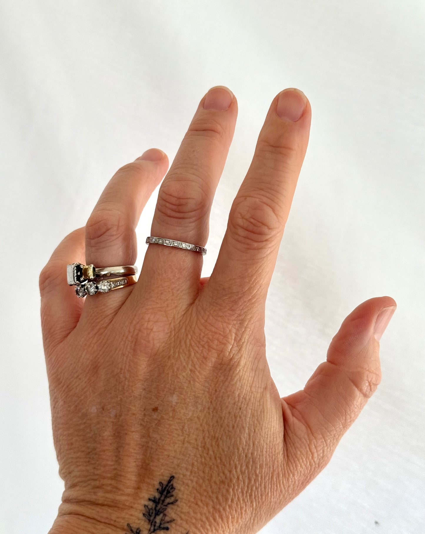 .1900s .1910s .23 Antique Art Deco Diamond Edwardian Platinum eternity ring band