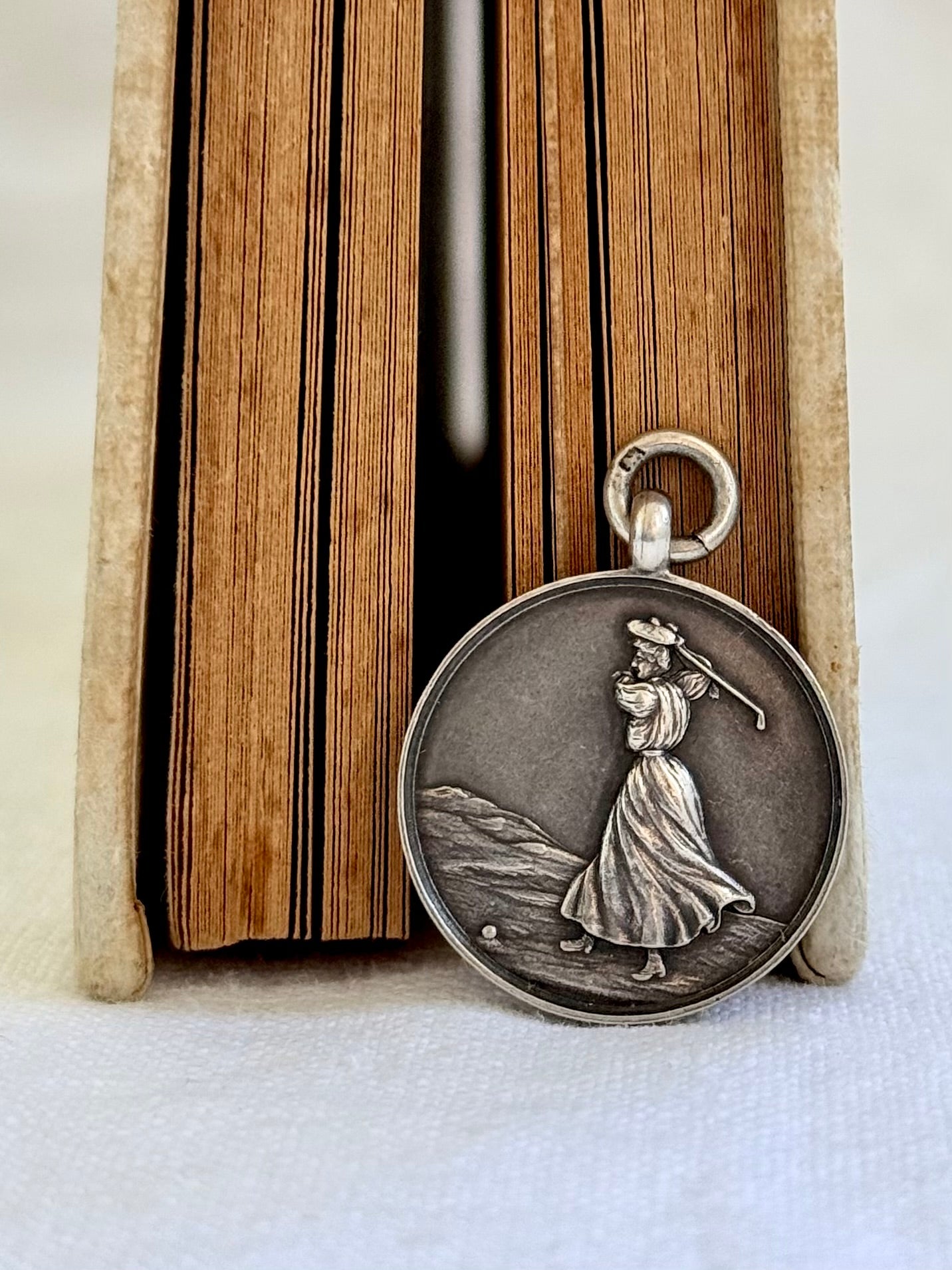 .1939 .925 athletics ladies award hallmarked silver awards fob medallion pendant