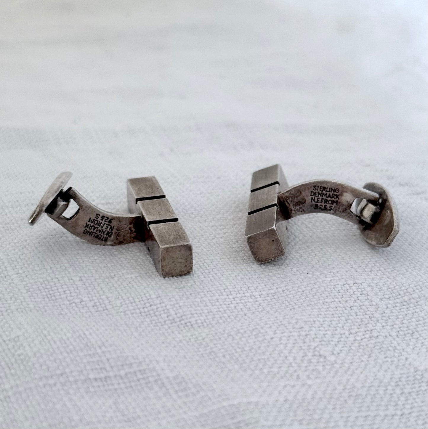 .1960s .925 Danish Designer Scandinavian mid century modern sought after Niels Erik From sterling silver cufflinks cuff links