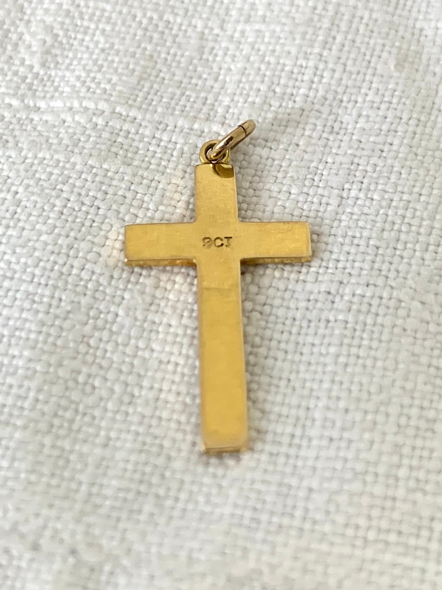 .375 9ct gold Victorian style Love and Faith cross religious symbol cross pendant