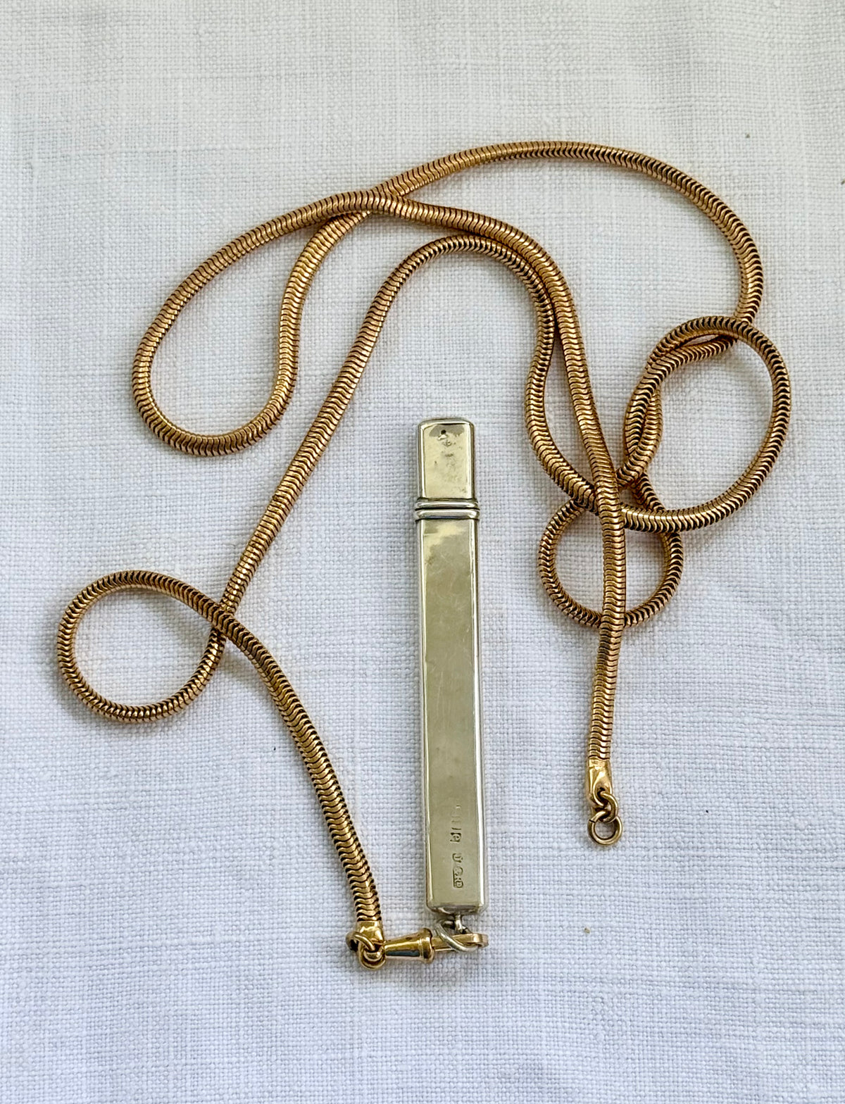.1900s .925 antique hallmarked sterling silver Carpenter pencil chatelaine pendant useful item