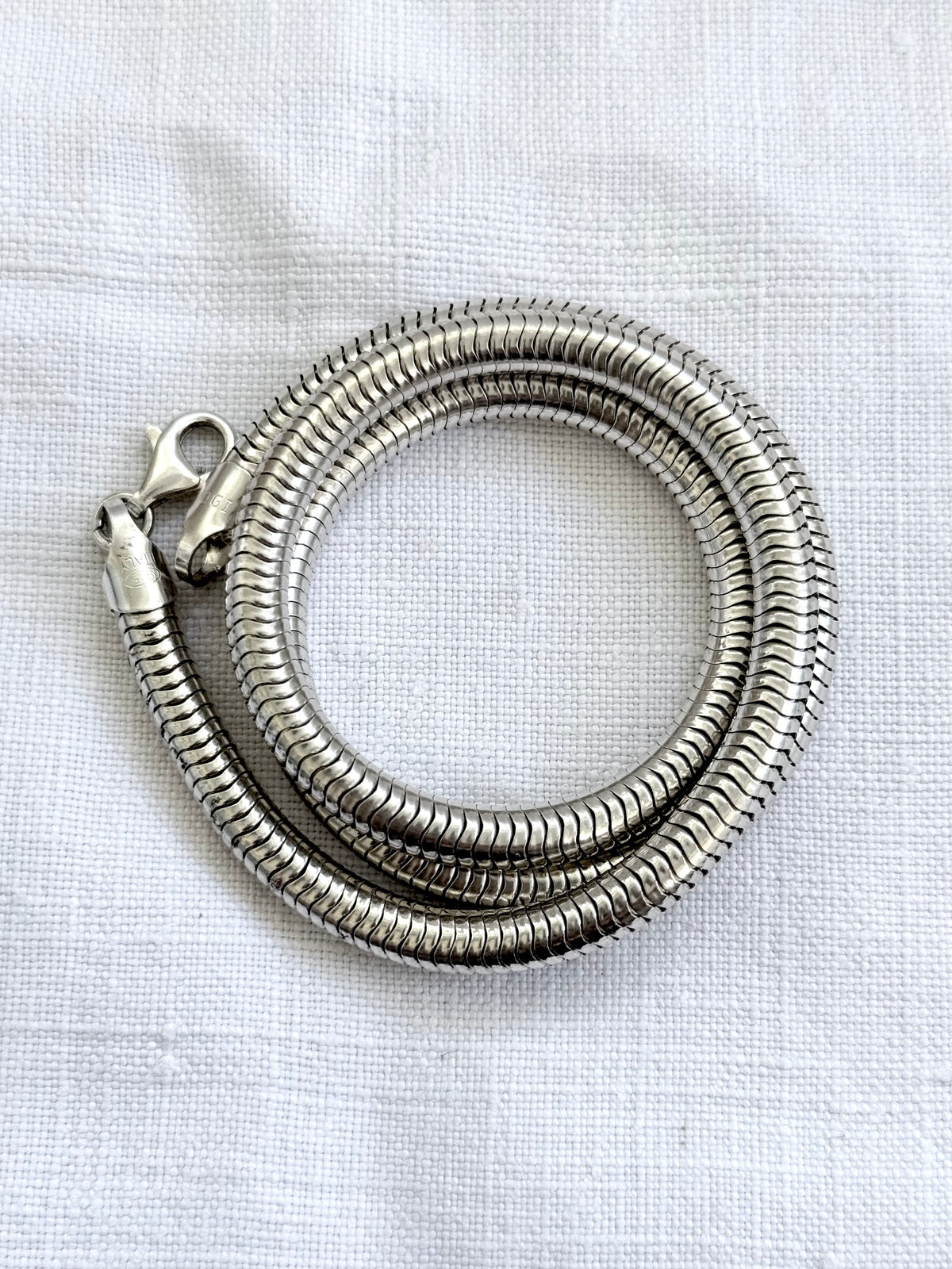.6mm thick .925 chunky modernist super thick slinky sterling silver Italy snake chain necklace