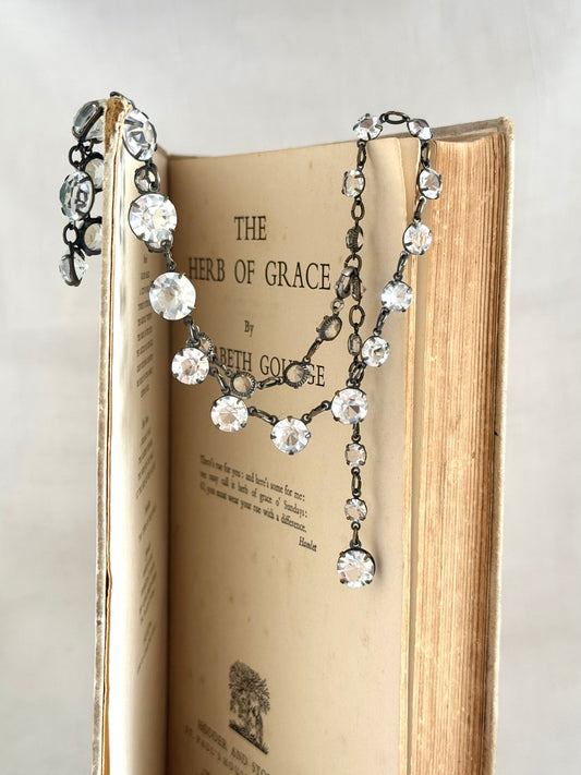 .1920s Art Deco coveted dazzling Clear Riviere diamond paste necklace