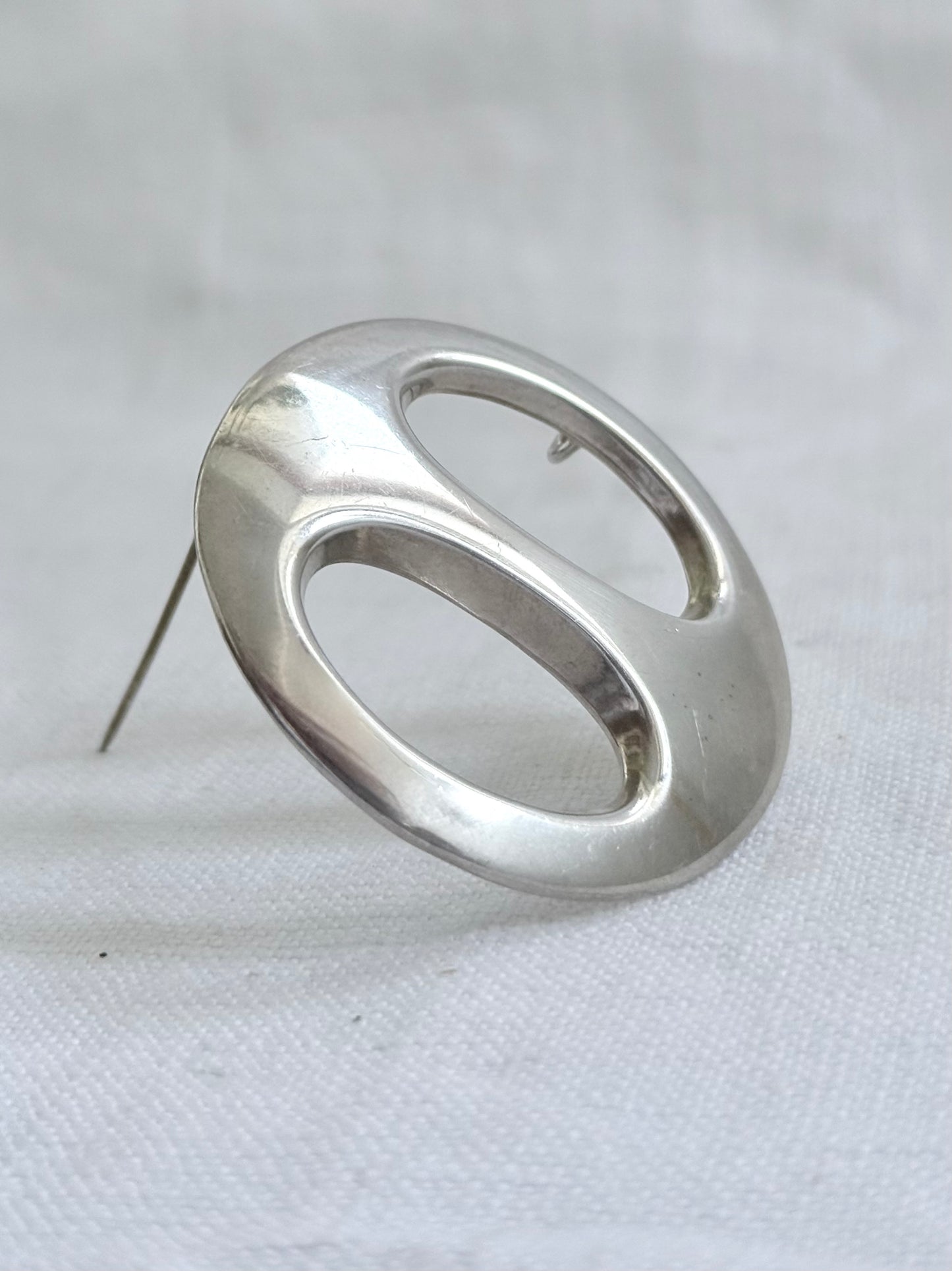 .1950s .925 Bernhard Herzt Danish Denmark Modernist designer silver brooch pendant scarf ring