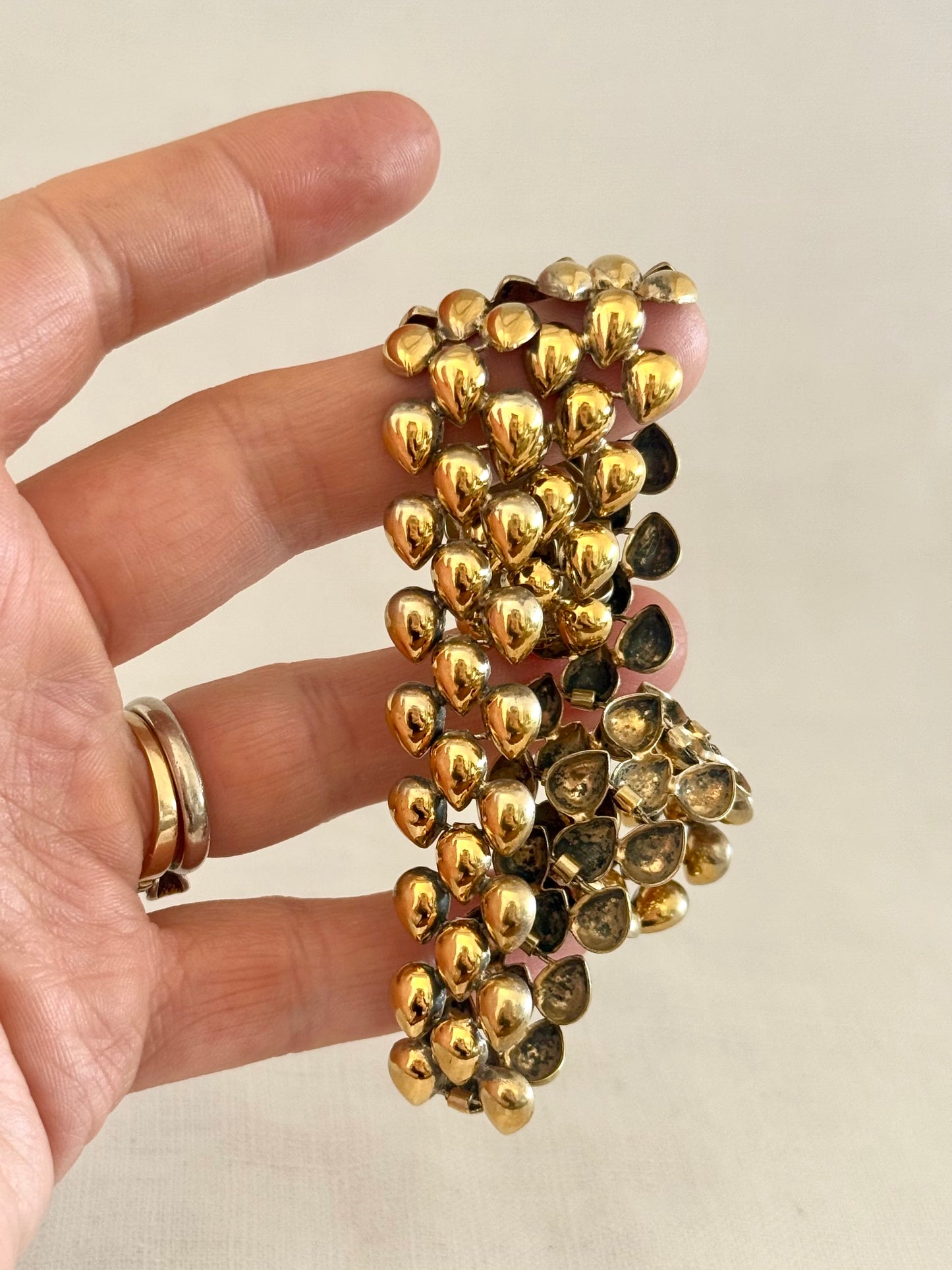 .1950s .835 gold fill modernist choker chain European silver fancy form necklace