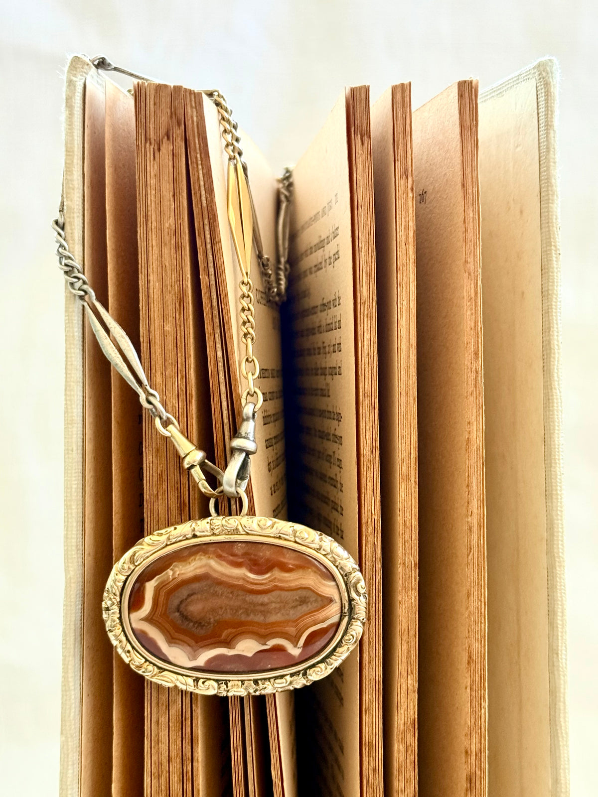 .1850s .1870s antique crystalline geological form Agate Victorian cased gold baroque style romantic red agate stone form oval brooch