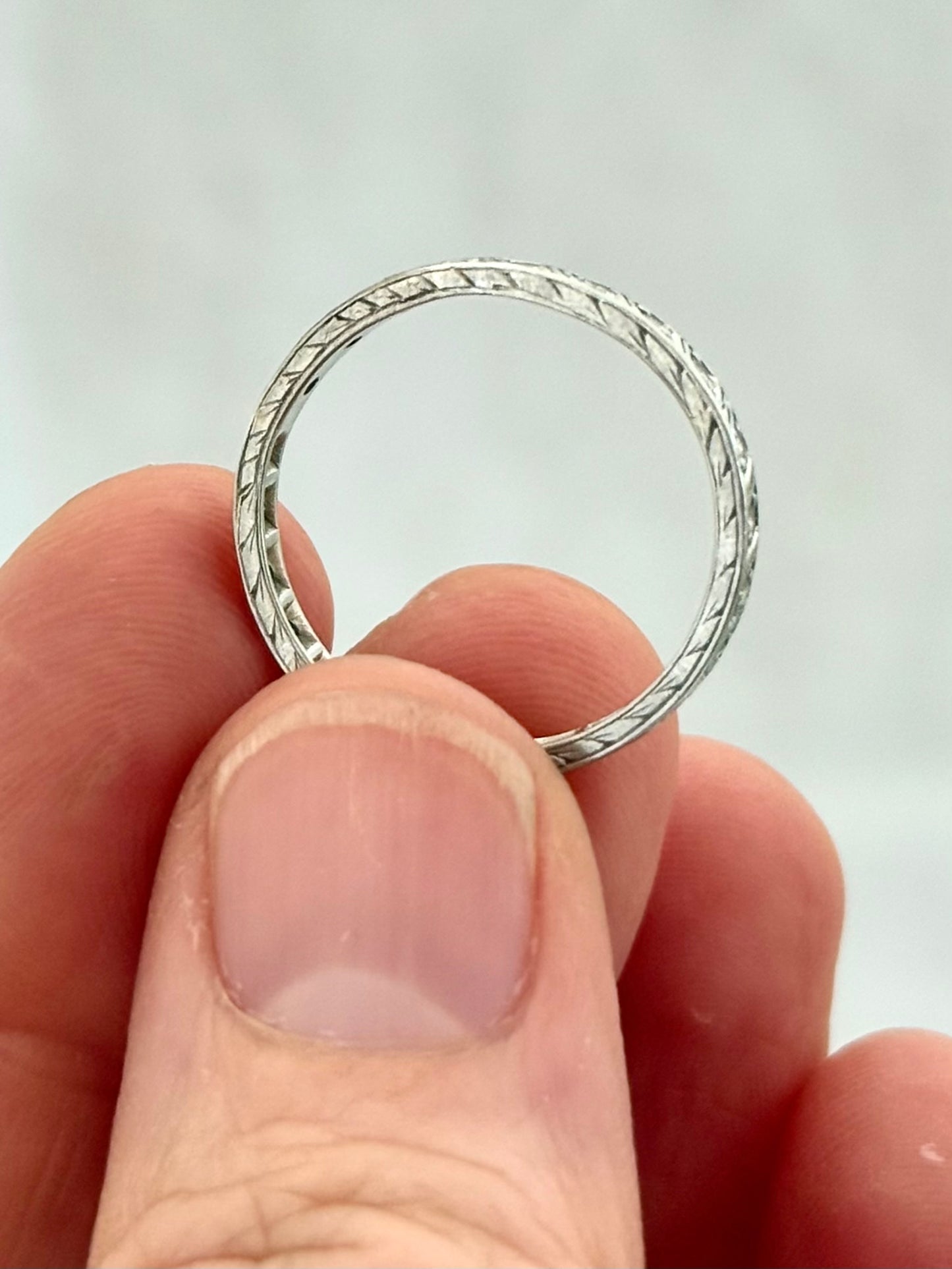 .1900s .1910s .23 Antique Art Deco Diamond Edwardian Platinum eternity ring band