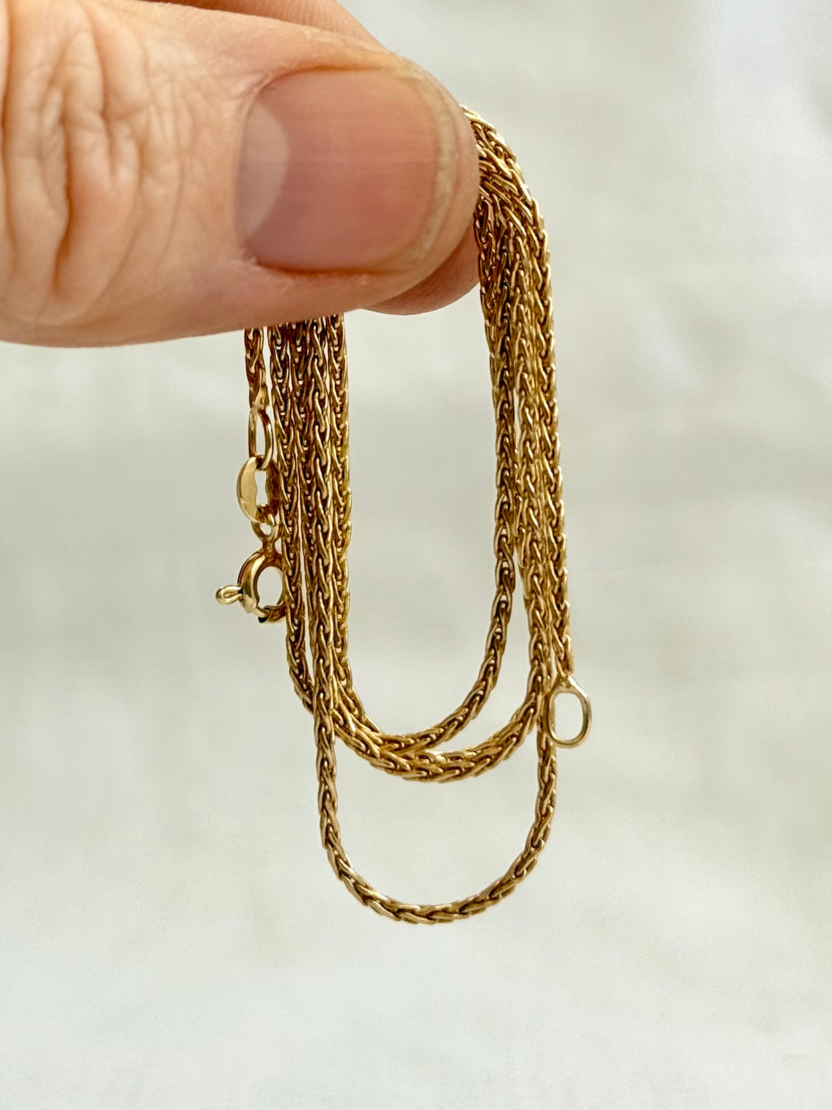.375 .50cm .9ct fancy form Foxtail antique revival luxury Italian designer made yellow gold Rope weave link chain necklace