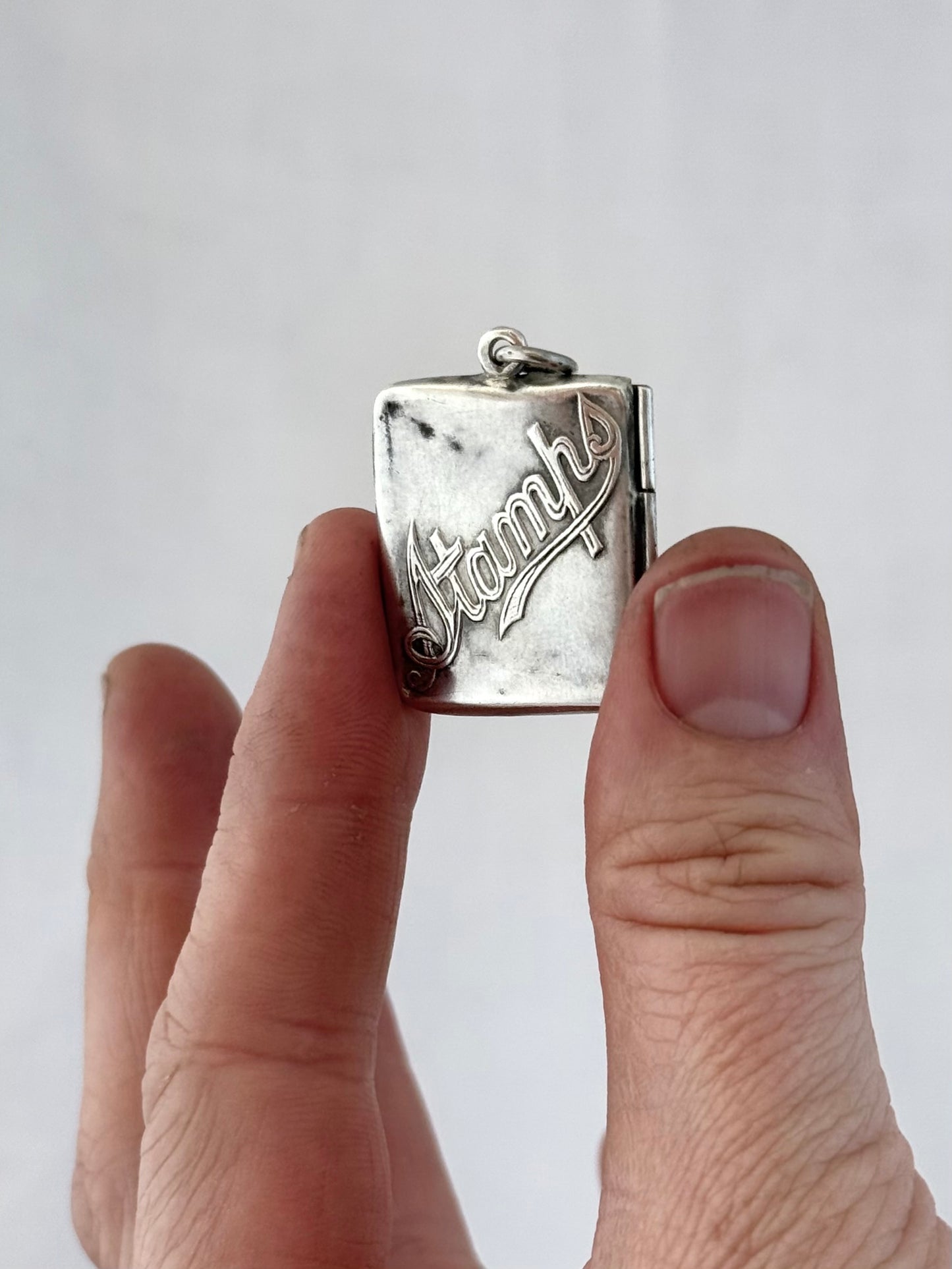 .1903 .925 antique Edwardian Chester hallmarked Chatelaine stamp envelope pendant