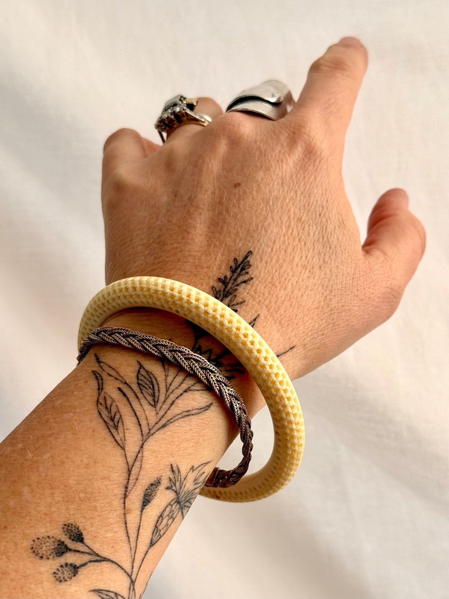 .1970s .925 trinity tri colour silver gold weave necklace and bracelet jewellery set unit