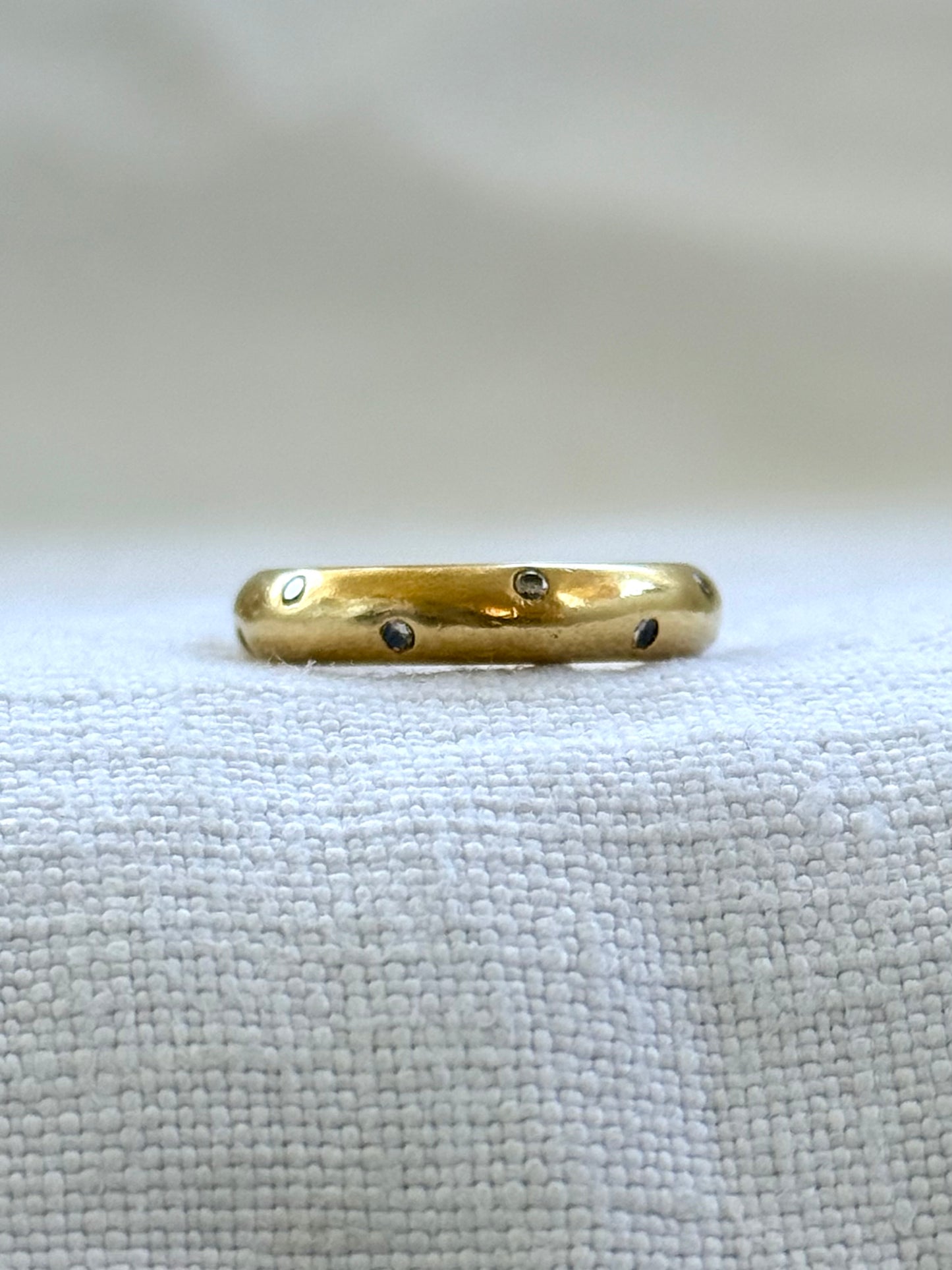 .12 diamond .18ct gold South African designer modernist luxury eternity ring band