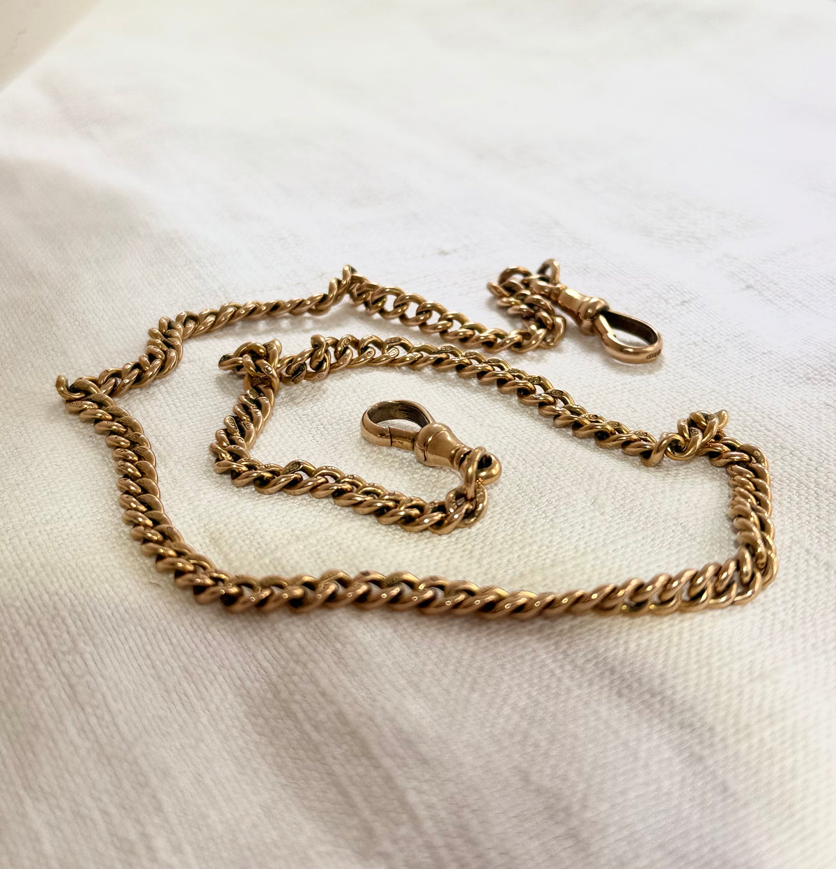 .1920 .375 .9ct antique desirable Edwardian graduated solid gold hallmark 375 gold fob chain necklace