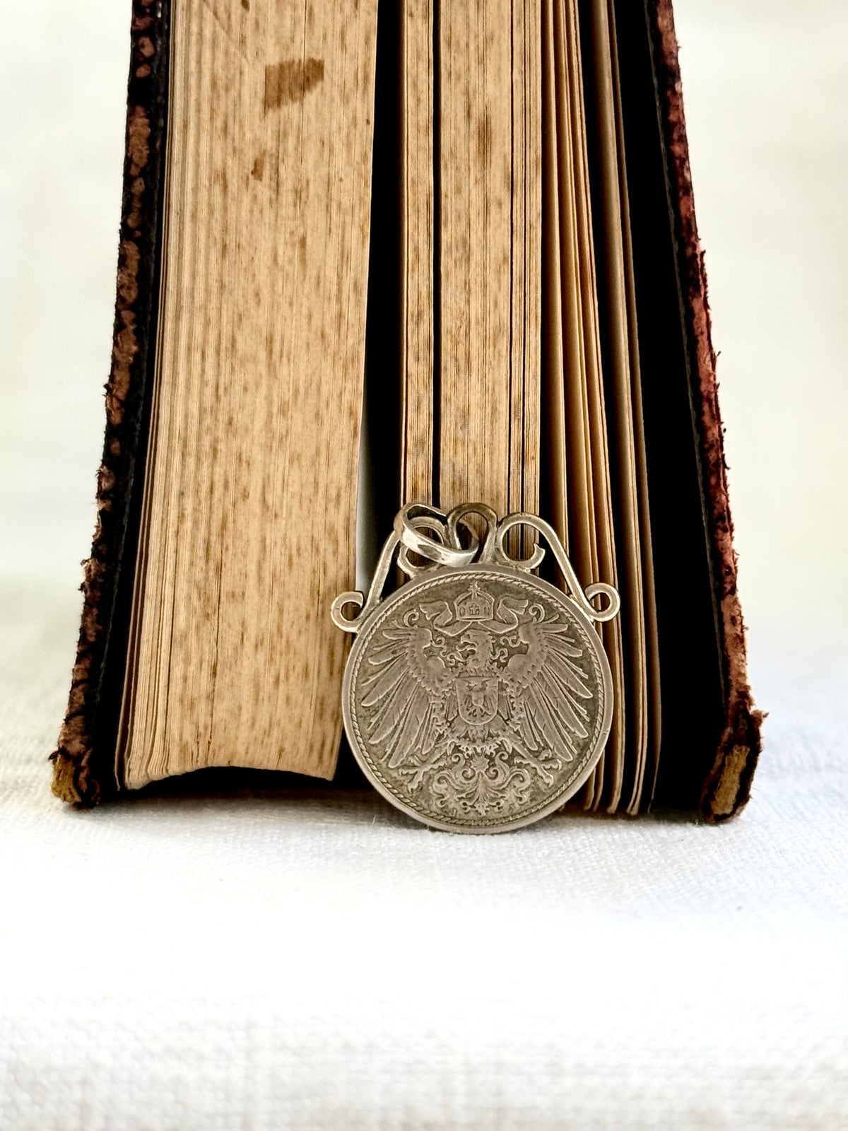 .1913 .10 Pfennig antique German Love Token sweetheart coin pendant