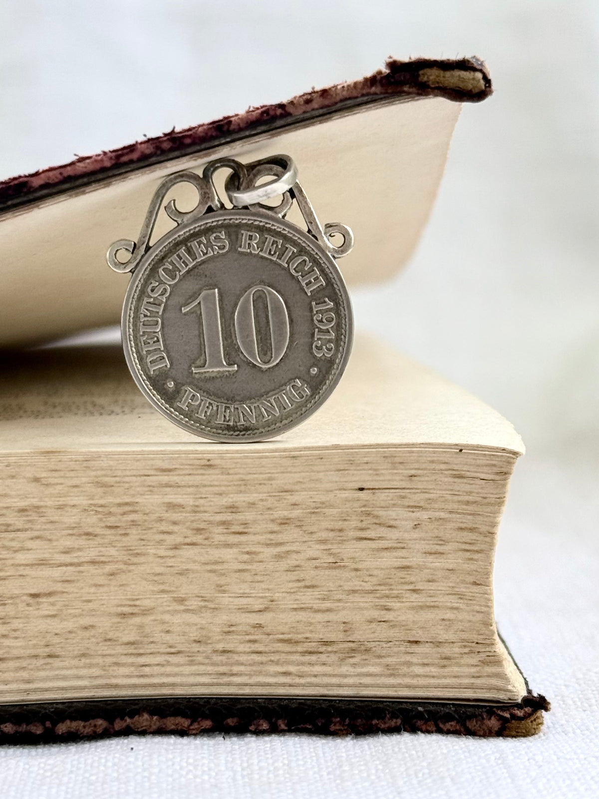 .1913 .10 Pfennig antique German Love Token sweetheart coin pendant