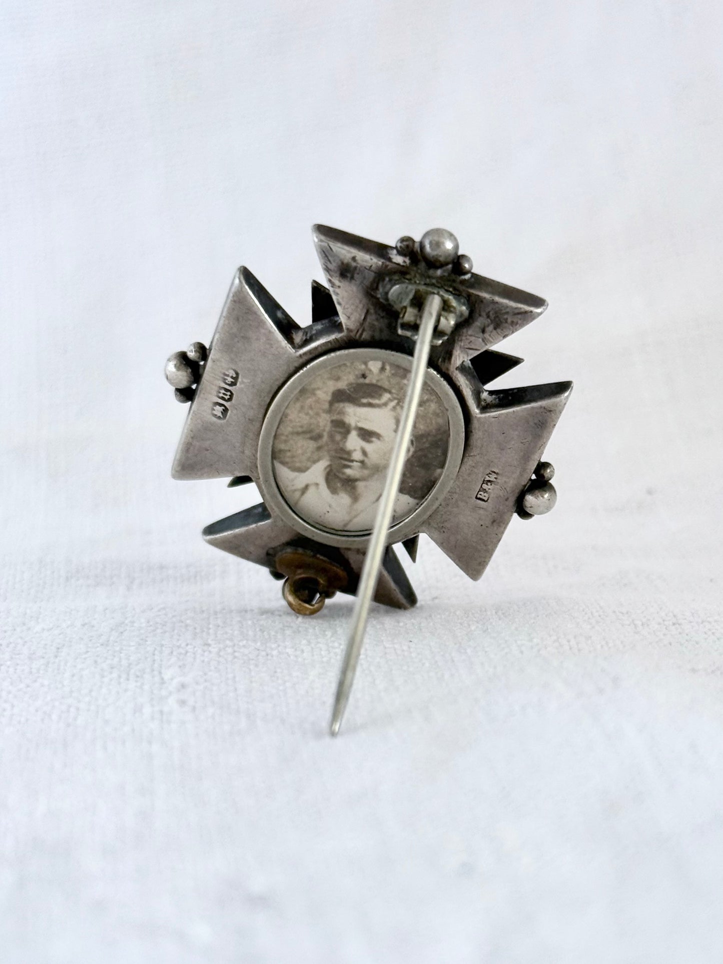 .1887 .925 Victorian silver maltese cross rare hallmark sterling silver brooch locket heirloom treasure