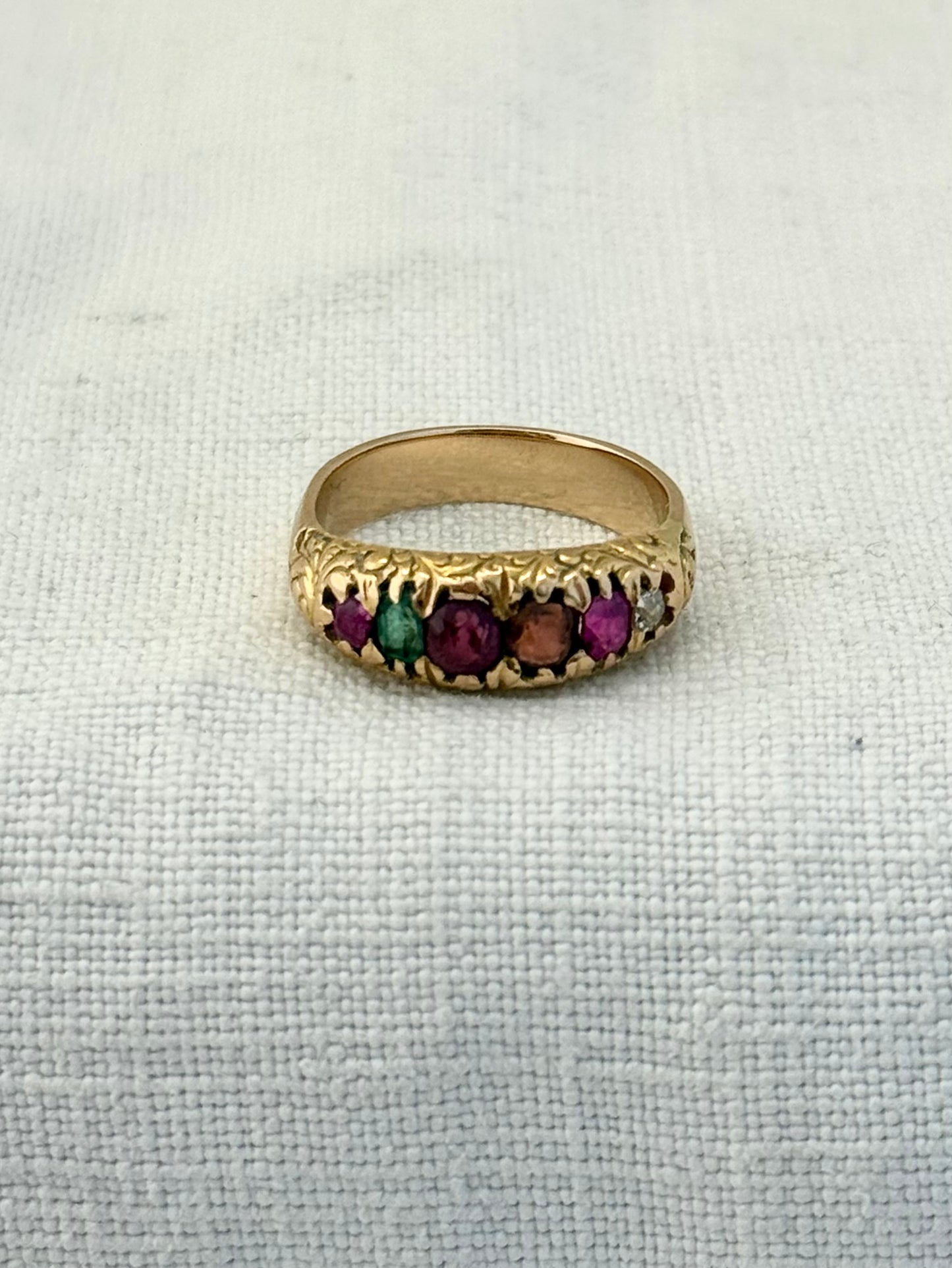 .14ct .1890s .1900s antique yellow gold REGARD love token symbol late Victorian early Edwardian gold ring