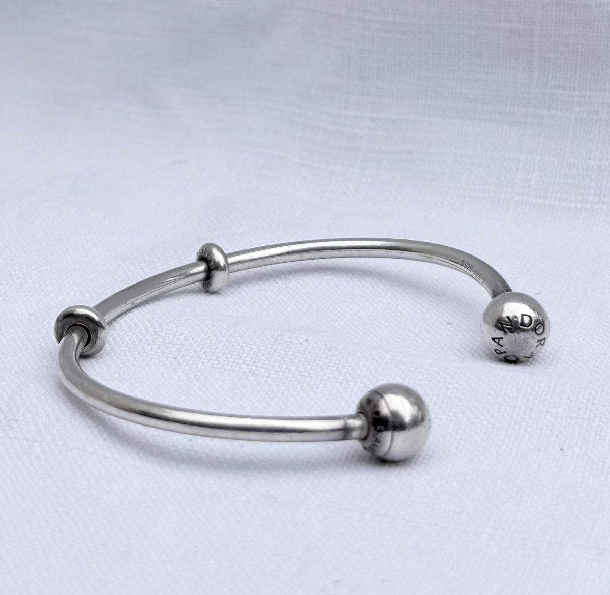 .925 classic Pandora Moments open ended cuff sterling silver designer cuff bangle