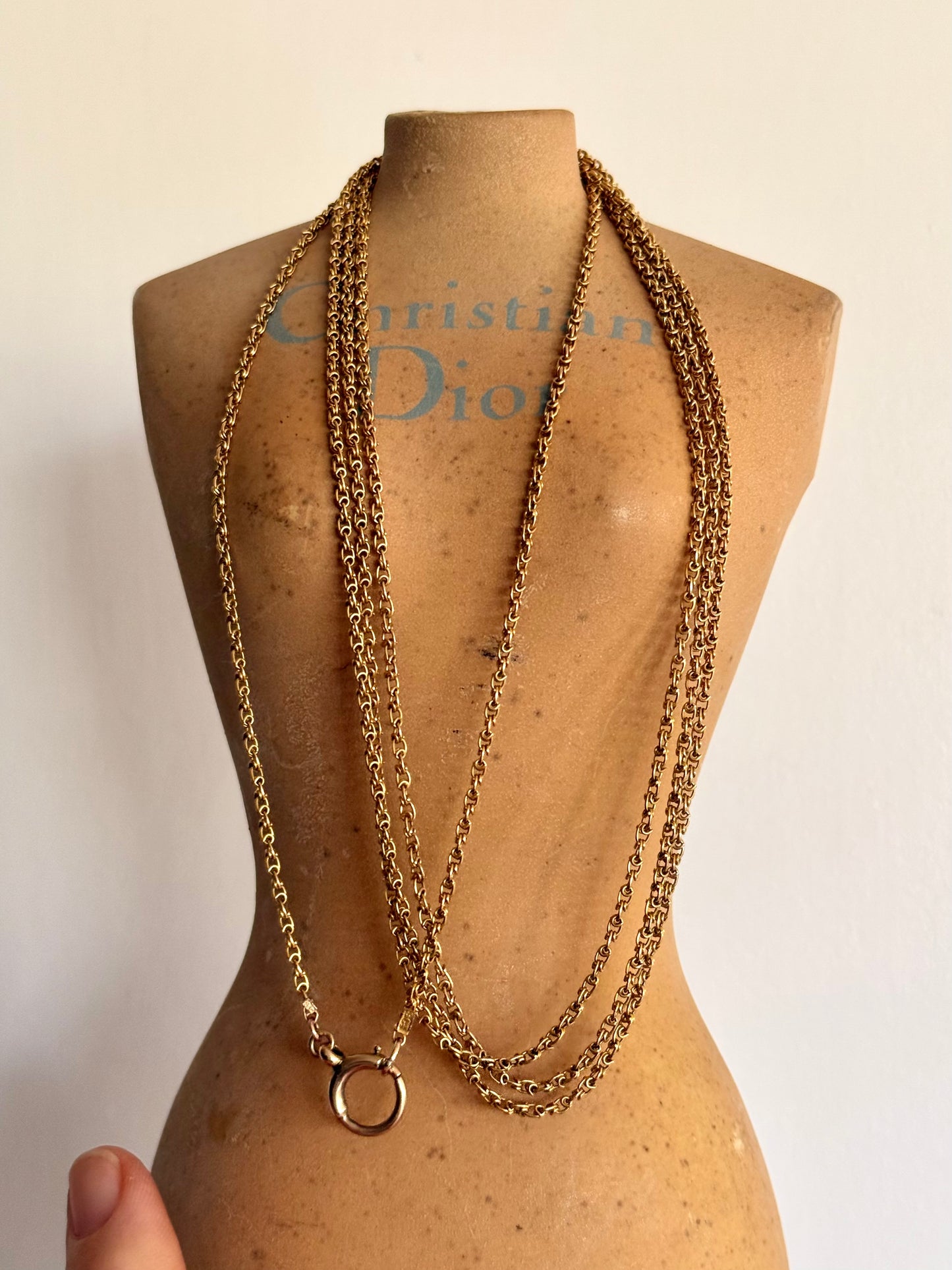 .146cm .1890s .1900s .9ct gold long antique rare and magnificent fancy link long chain guard muff chain longuard warm 9ct gold chain necklace