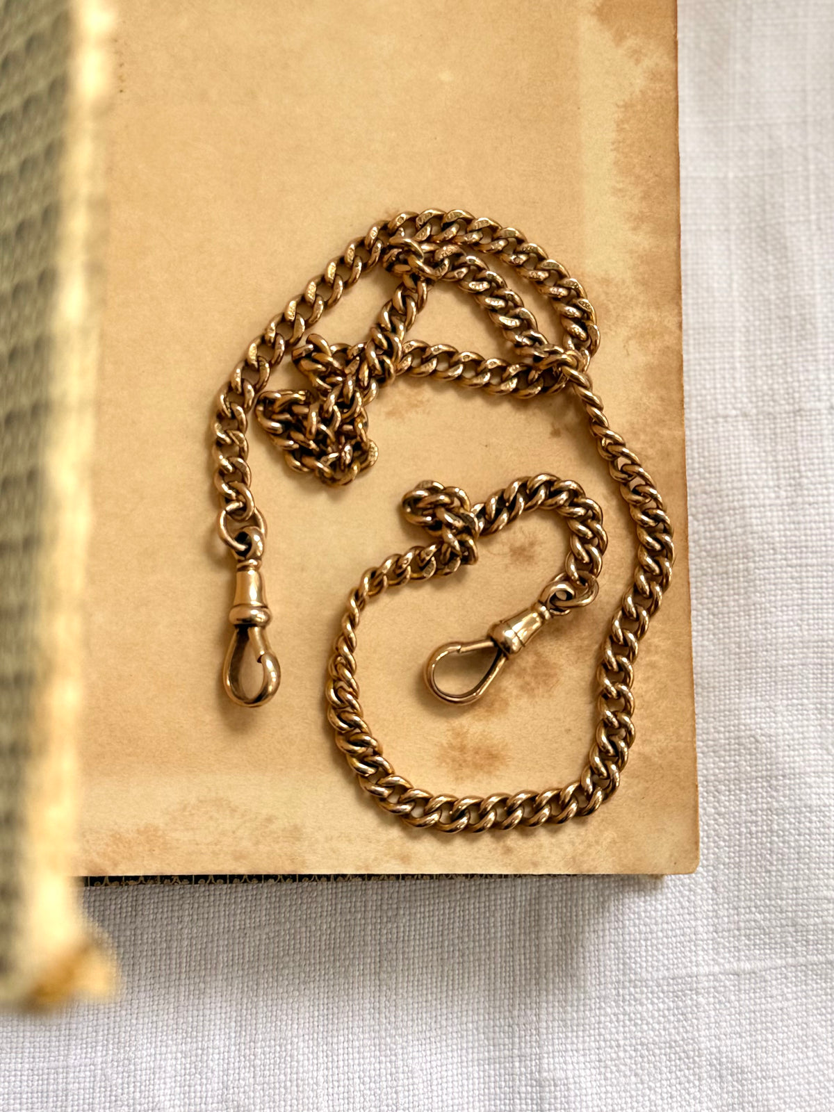 .1920 .375 .9ct antique desirable Edwardian graduated solid gold hallmark 375 gold fob chain necklace