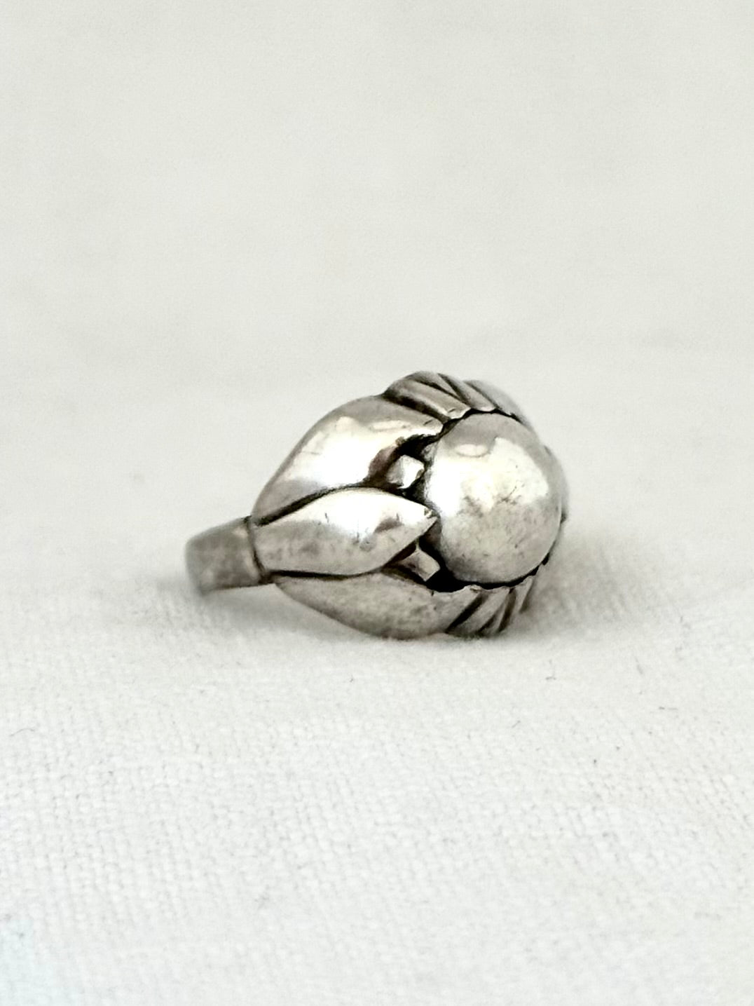 .1933 .1944 #59 .925 Georg Jensen rare modernist silver stone ball designer collectors ring